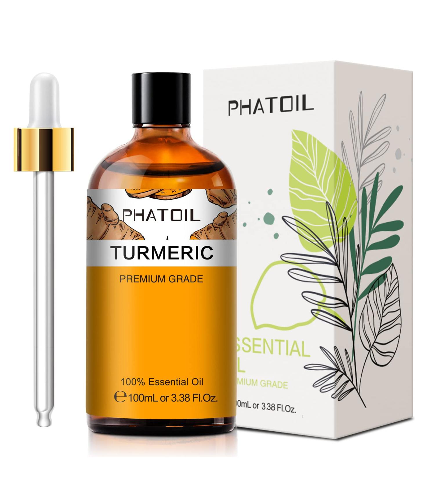PHATOIL Turmeric Essential Oil 100ML - 100% Pure Therapeutic Grade for Diffuser Aromatherapy - Relaxing Bath Oil - Buy Online on GoSupps.com