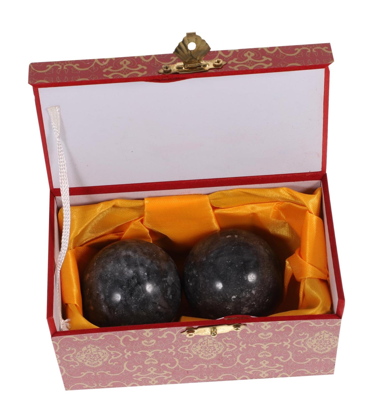 Beaupretty Baoding Balls - 2pcs Chinese Exercise Balls for Hand Fitness - Geometric Shapes - Perfect Gift - 5.2cm Black - Buy Online on GoSupps.com