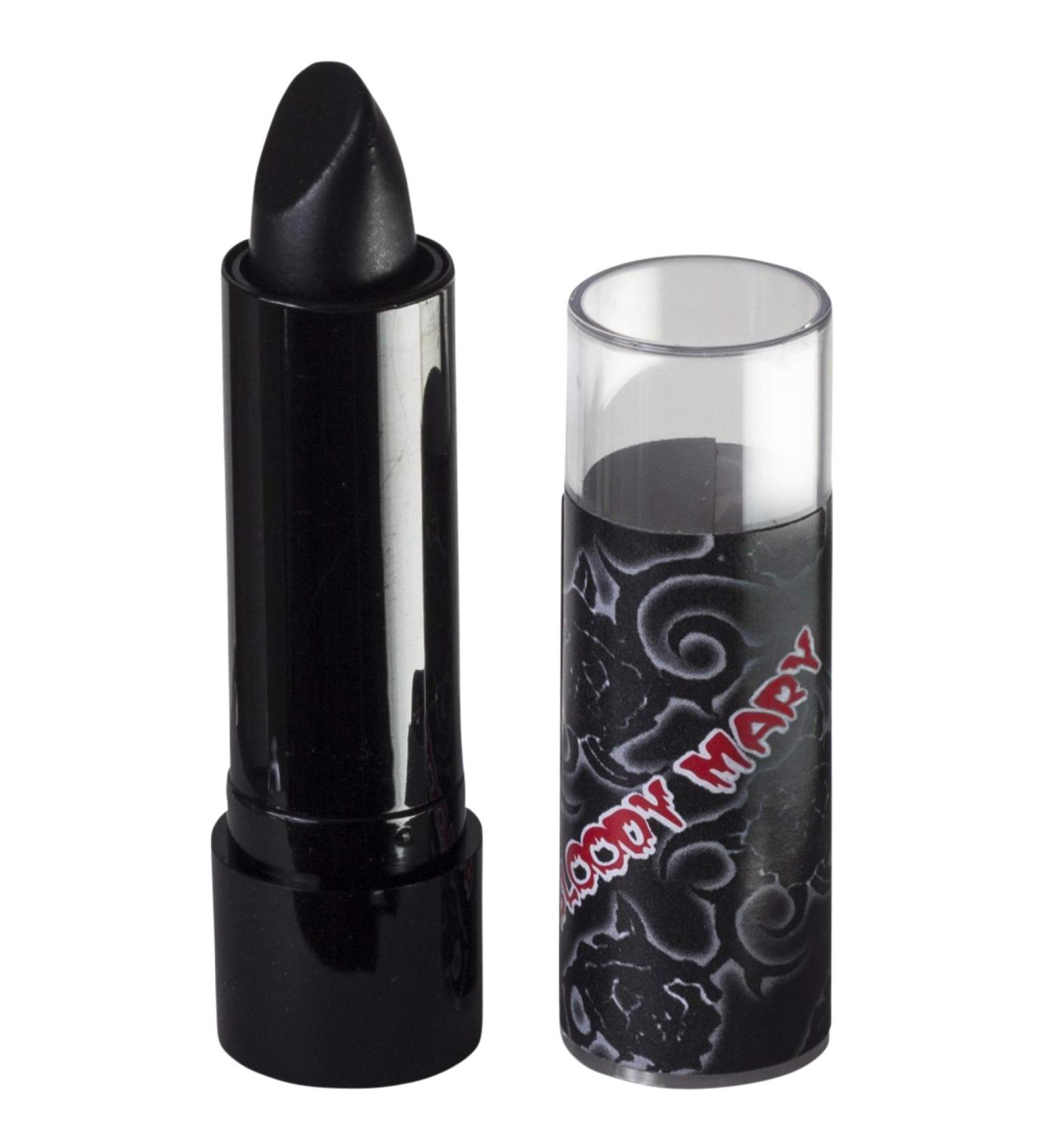 Bloody Mary Lipstick: Professional Hollywood Makeup Quality - Creamy & Long Lasting Gothic Style for Halloween - Unique Rich Black Blood Pigment - Buy Online on GoSupps.com
