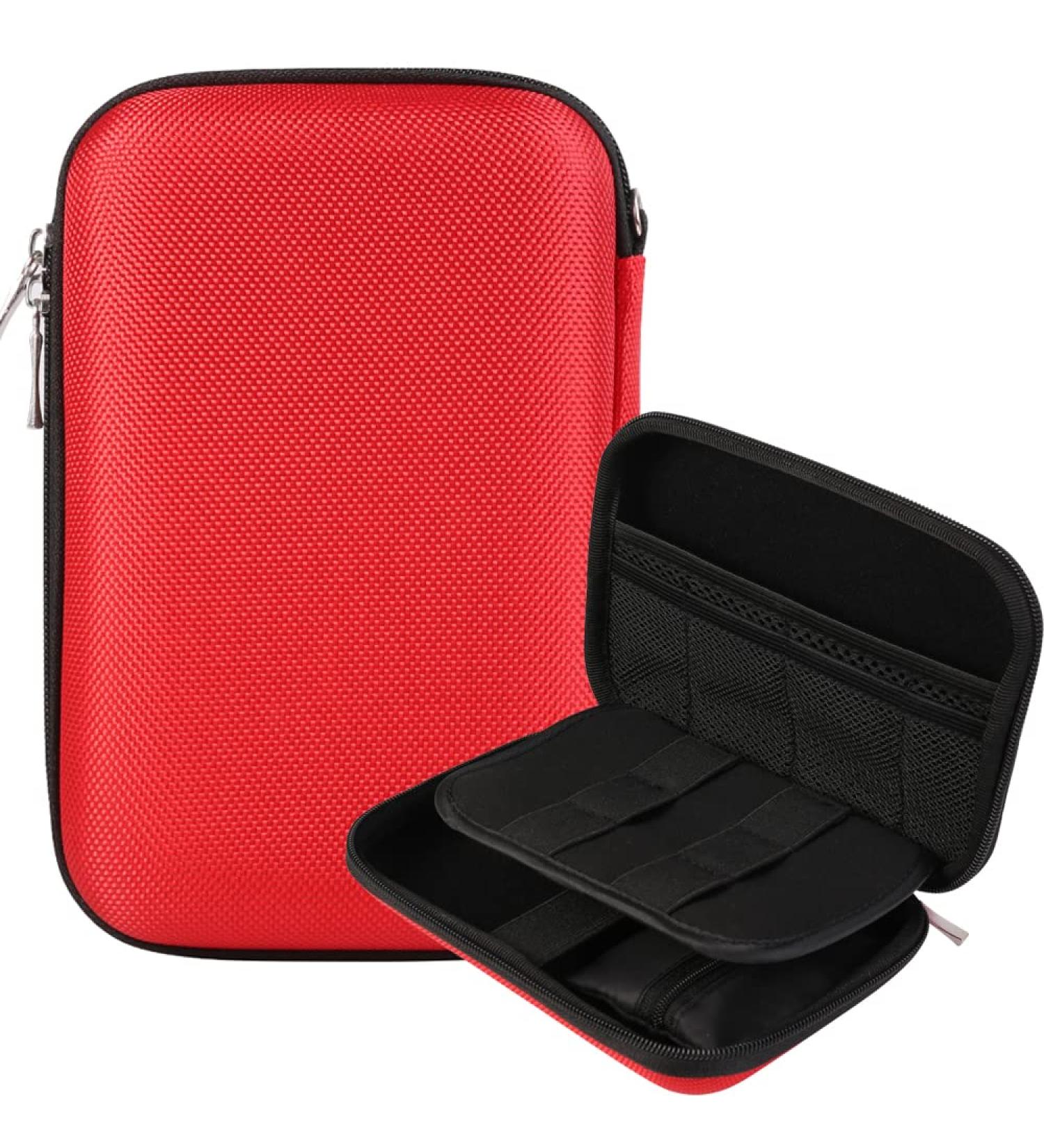 Kimwing Diabetic Supplies Case Organizer - Hard Shell Carrying Pack for Glucose Meter, Insulin Pens, Test Strips, Needles, Lancets, Medication - Red - Buy Online on GoSupps.com