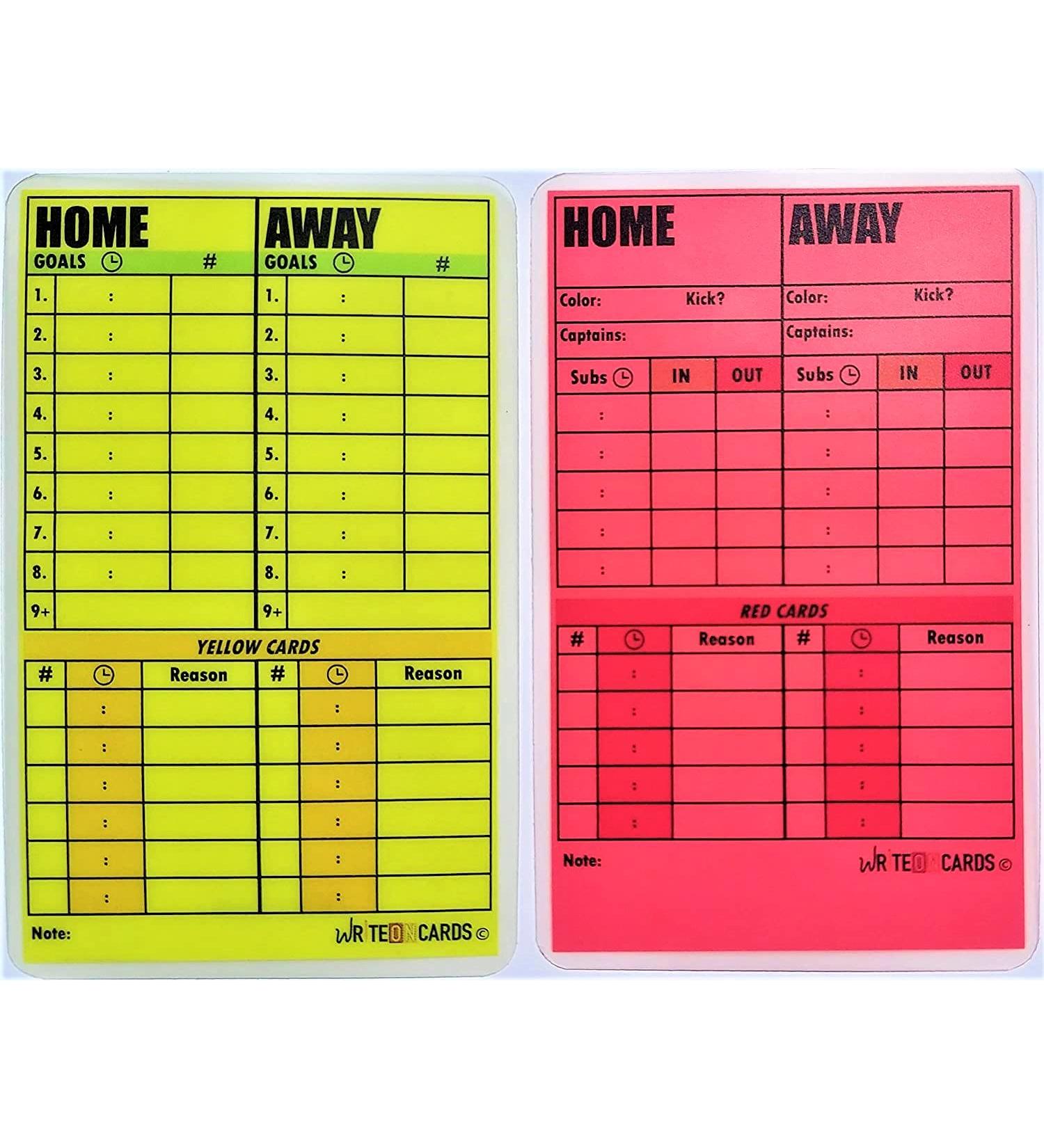 Soccer Referee Cards Set - Neon Bright Red/Yellow | Premier Write-on Kit - Buy Online on GoSupps.com