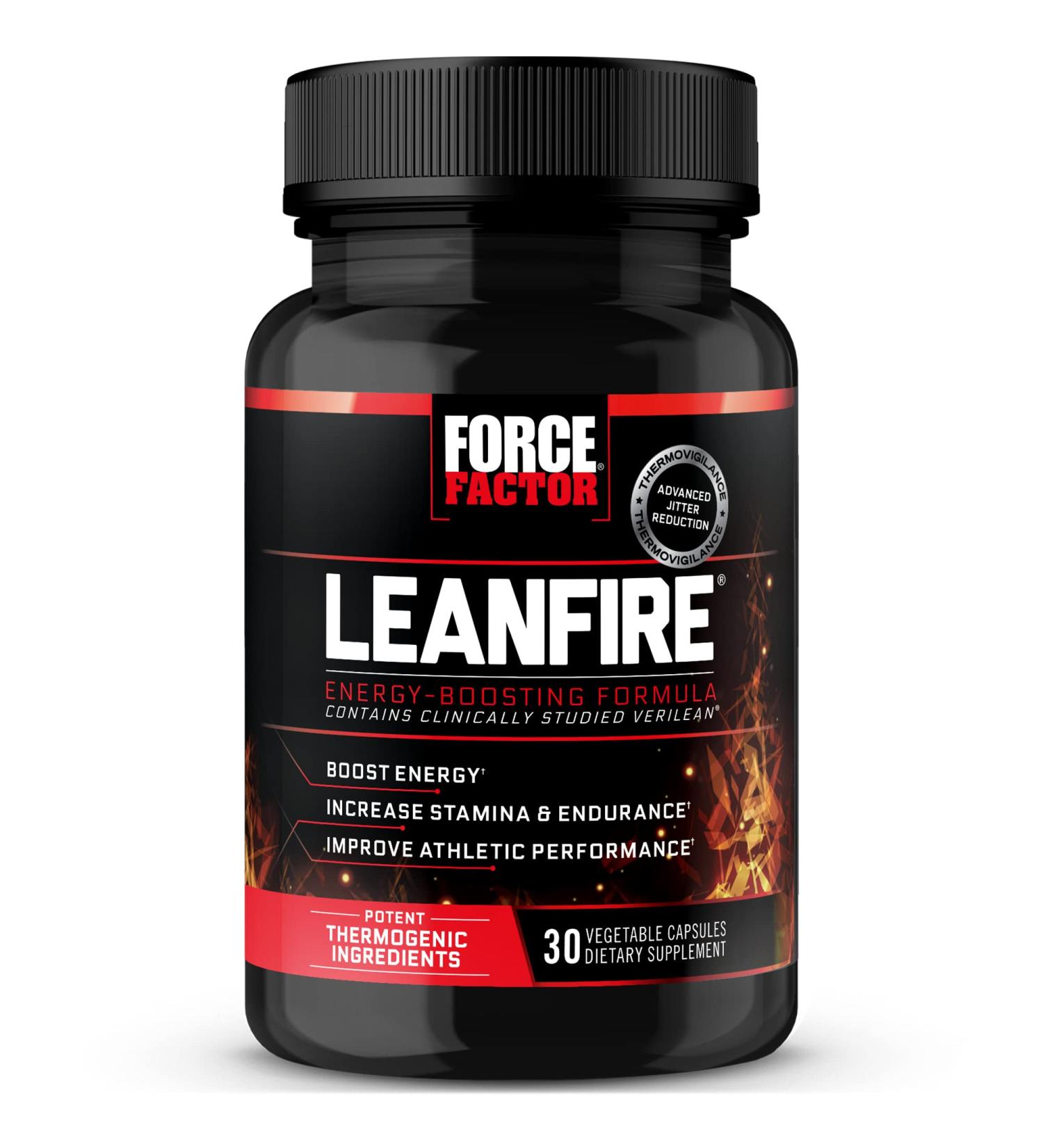 Force Factor LeanFire Pre Workout Energy Pills with Green Tea Extract and Caffeine to Increase Energy Build Lean Muscle Black 30 Count (Pack of 1) Package May Vary - Buy Online on GoSupps.com