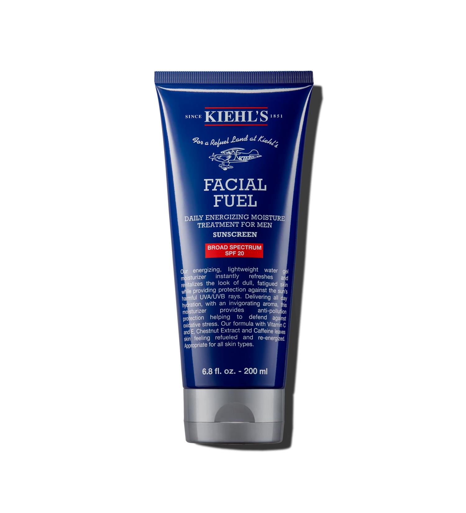 Kiehl's Facial Fuel Moisturizer SPF 20 for Men - Energizing Hydrating Lotion Non-Greasy with Caffeine & Vitamin C - 6.8 Fl Oz / 200 ml - International Shipping Available - Buy Online on GoSupps.com