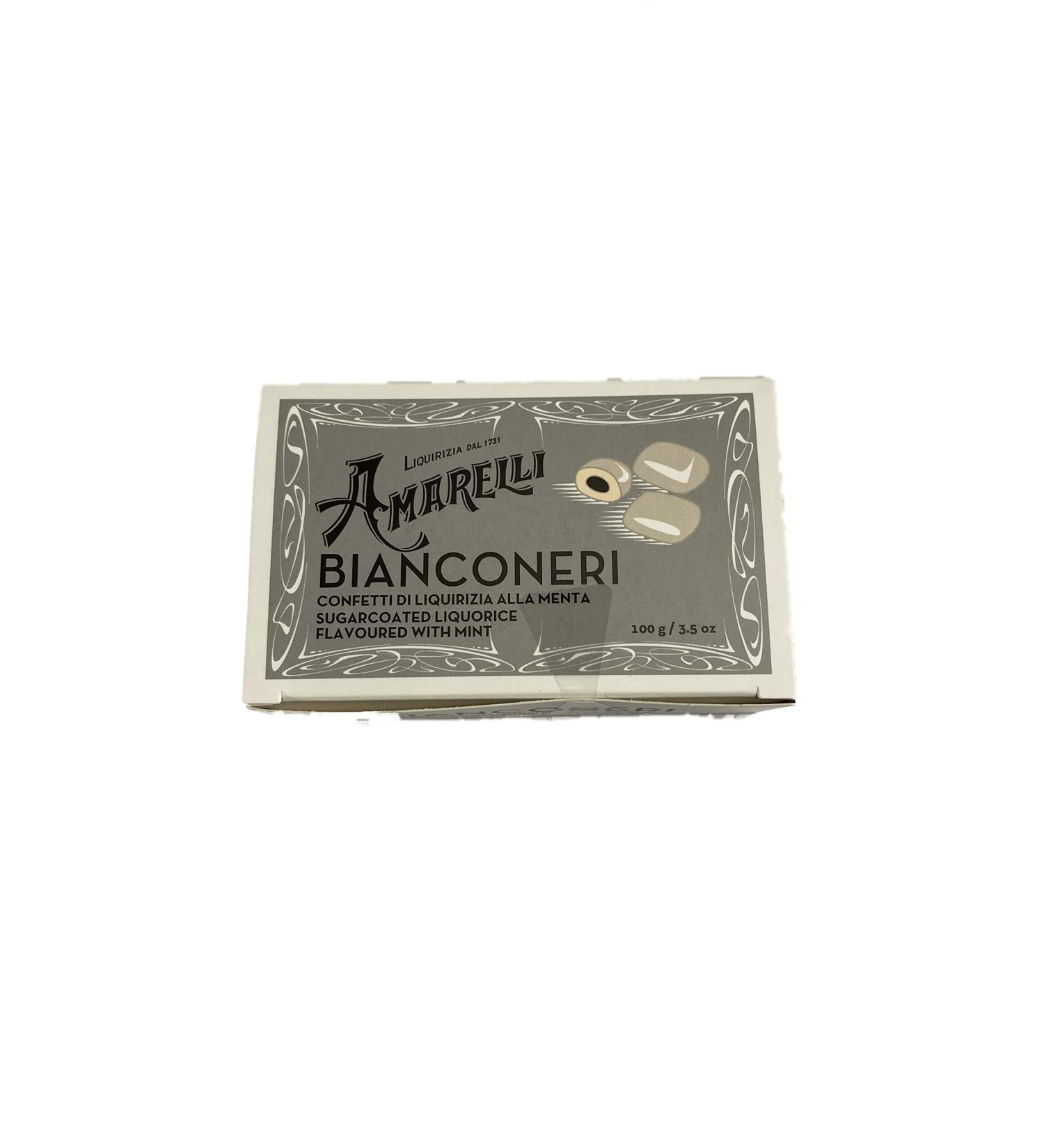 Amarelli - Bianconeri -Mint liquorice Covered by a White Layer of Sugar - 100 gr - Buy Online on GoSupps.com
