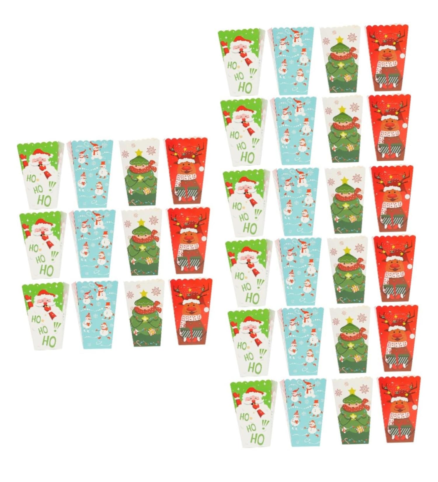 Healeved 36 Pcs Christmas Popcorn Box Popcorn Containers for Party Christmas Party Bag Christmas Candy Bag Candy Containers Baking Biscuit Packing Case Paper Gift Party Supplies 1 count (Pack of 1) Colorfulx3pcs - Buy Online on GoSupps.com