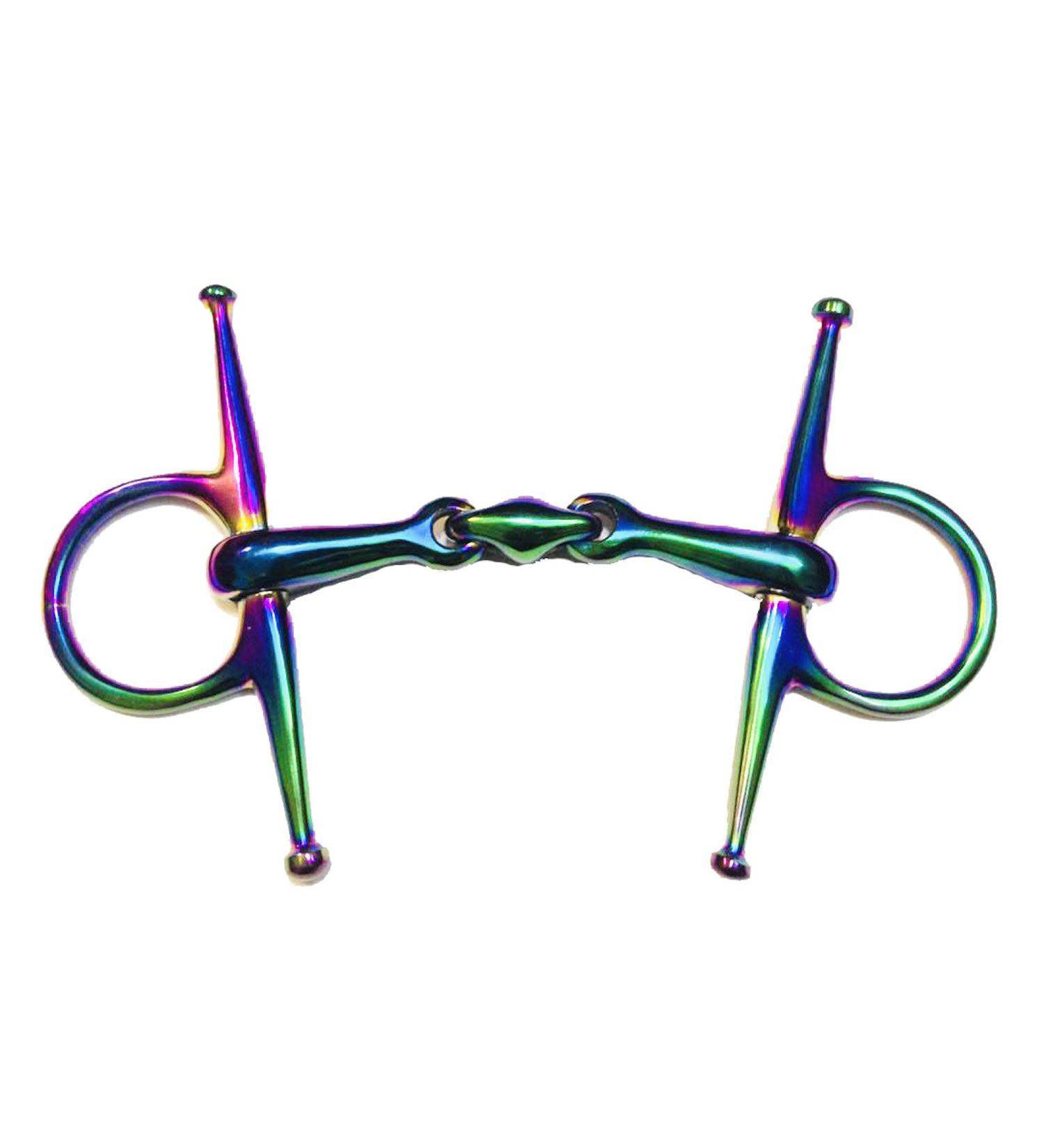 Extreme Full Cheek Rainbow Jointed Horse Bit - Steel Snaffle for Egg Butter | 10.2cm to 14cm Sizes - Shop Internationally - Buy Online on GoSupps.com