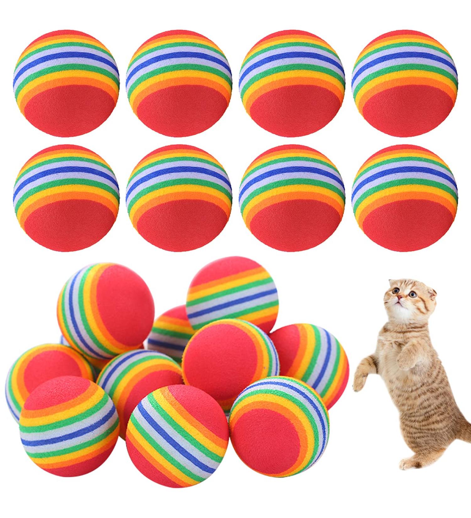 NC Cat Toys Balls Regerly 20Pcs Pet Cat Dog Toy Balls Rainbow Soft Foam Balls for Small Dogs Puppies Puppy Kitty Quiet Indoor Outdoor Play Activity Chase Training - Buy Online on GoSupps.com