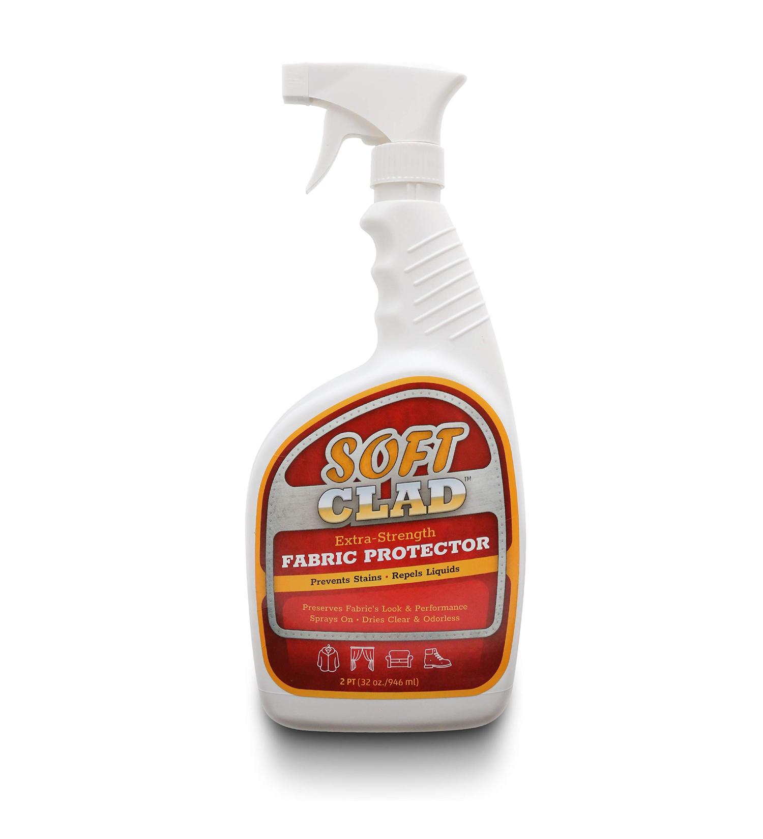 Extra Strength Fabric Protector Spray Prevents Stains and Repels Liquids. SoftClad Safely Guards Furniture, Shoes, Carpet, Upholstery, Suede, Leather, Couch, Canvas and more. Safe for indoor use -32oz - Buy Online on GoSupps.com