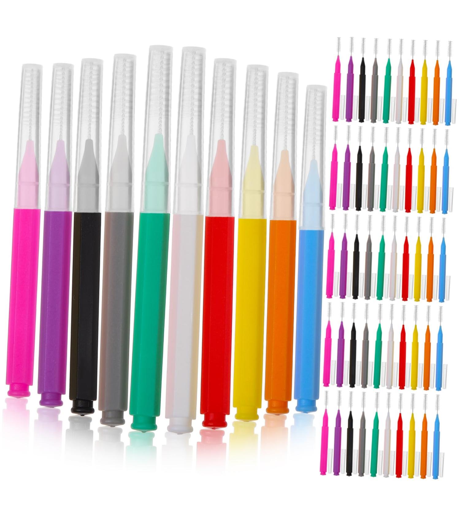 Solustre 100-Pack Picks & Travel Toothbrush - Floss Head Eyebrow Lamination Brush & Toothcare Essentials - International Shipping Available - Buy Online on GoSupps.com