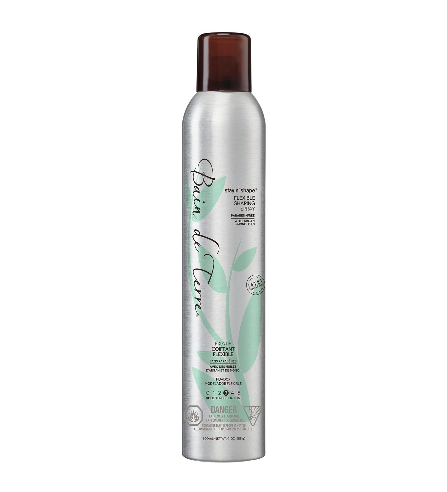 Bain de Terre Stay N' Shape Flexible Shaping Hair Spray | Argan & Monoi Oils | Paraben Free | 9 Fl Oz - Buy Online on GoSupps.com