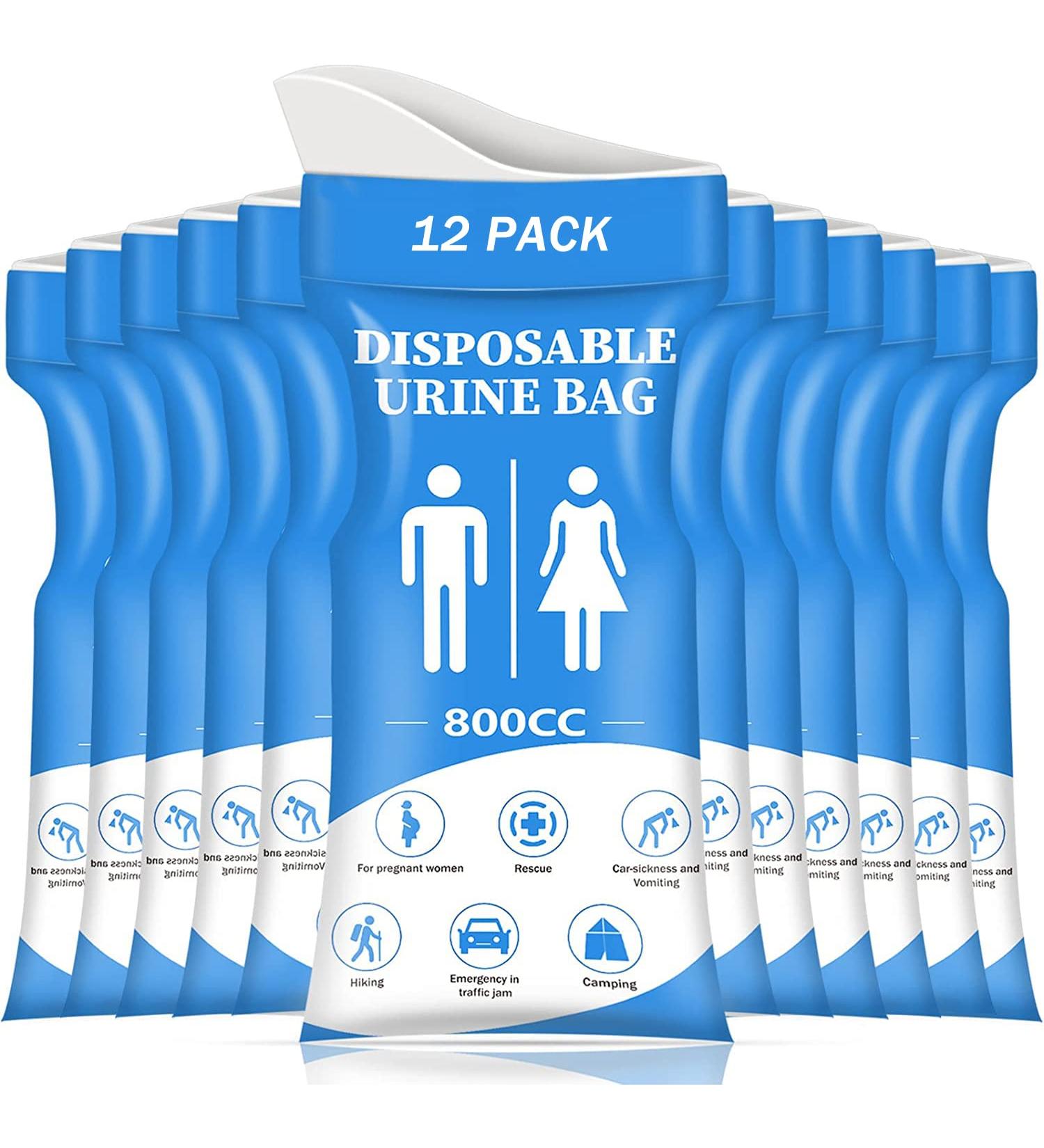12 PCS 800ML Urine Bag for Travel & Emergency | Disposable & Portable Vomit Bags | Ideal for Camping, Traffic Jams, Pregnant Women, Patients & Kids | Unisex | Blue - Buy Online on GoSupps.com