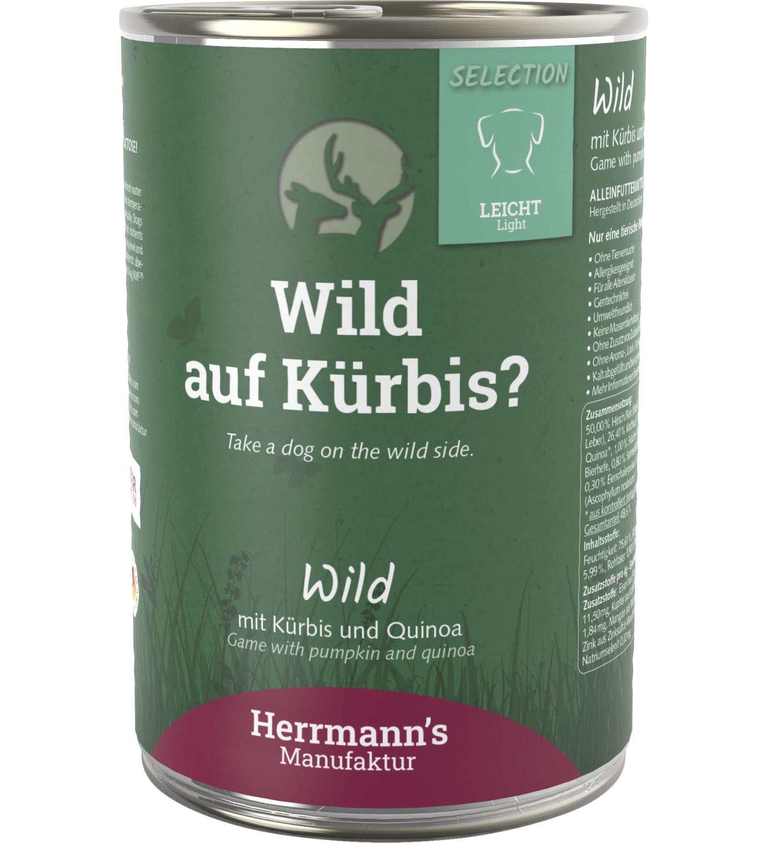 Herrmanns Wild with Pumpkin and Quinoa pack of 12 (12 x 400 g)