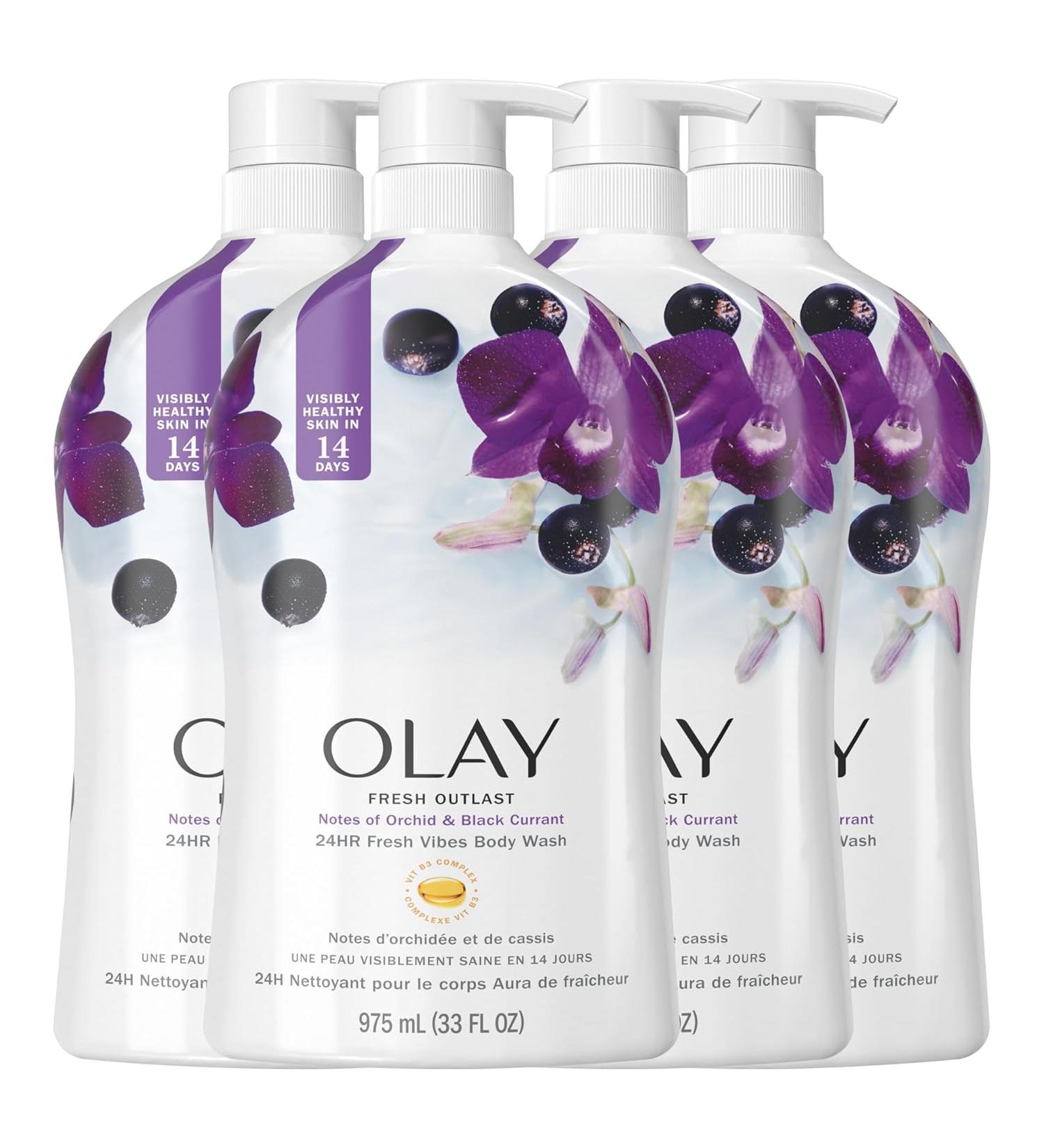 Olay Fresh Outlast Body Wash Orchid & Black Currant 30 fl oz - Pack of 4 - Buy Online on GoSupps.com