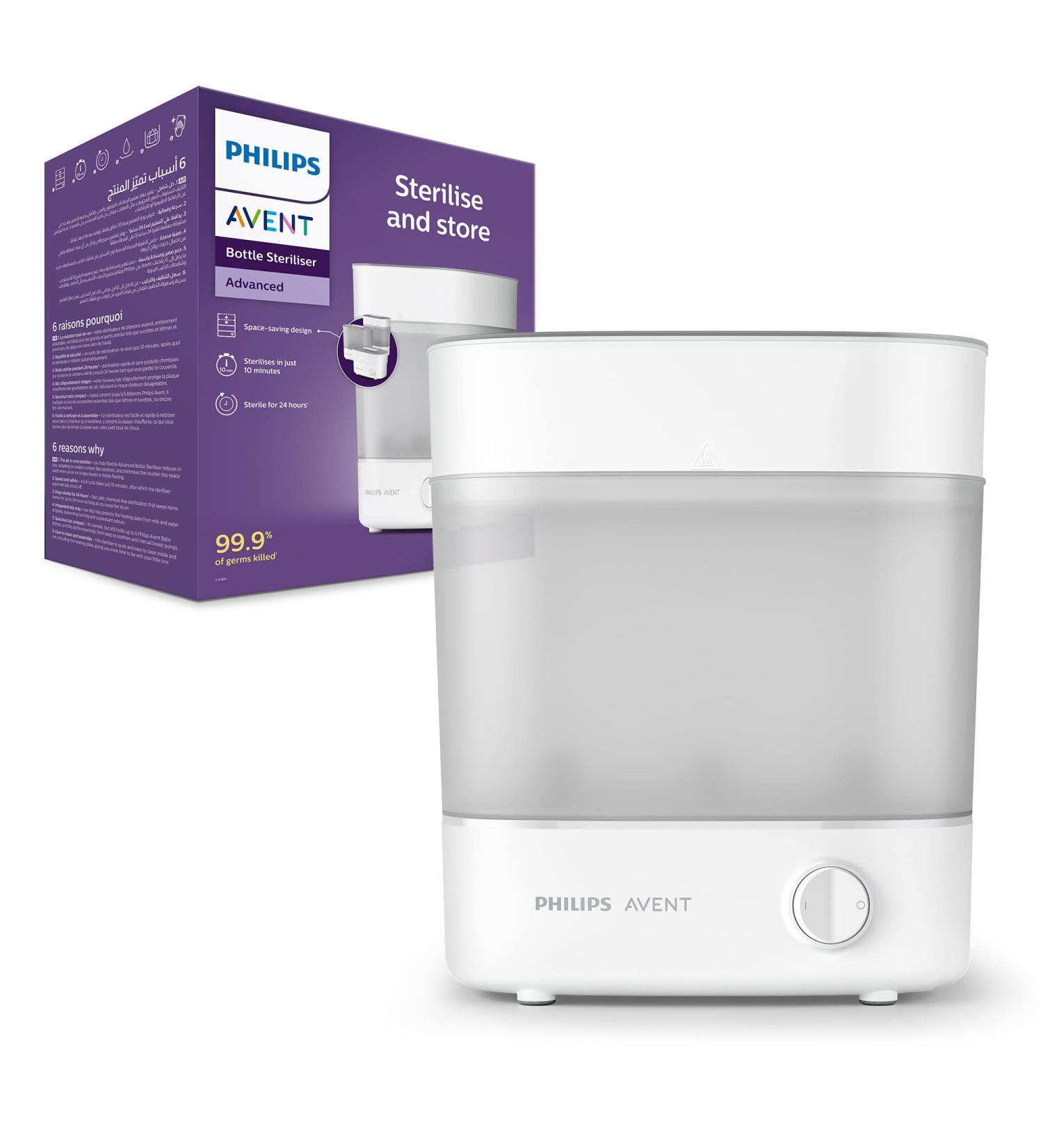 Philips Avent SCF291/01 Advanced Bottle Steriliser - 10 Min Sterilising Cycle, Kills 99.9% of Germs - Buy Online on GoSupps.com
