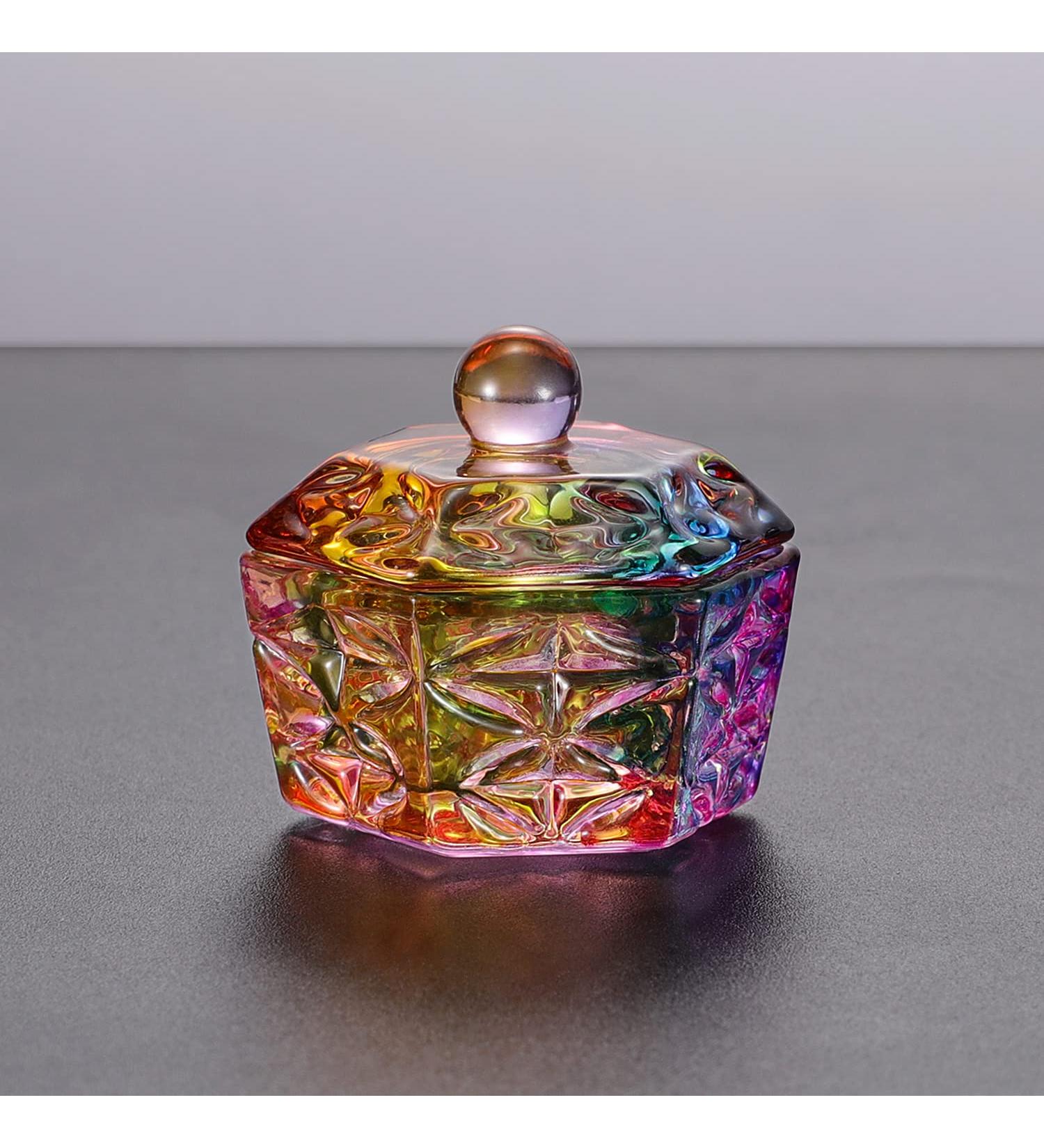 Mini Colorized Glaze Nail Art Acrylic Liquid Powder Dappen Dish with Cap Lid - Noverlife - Buy Online on GoSupps.com
