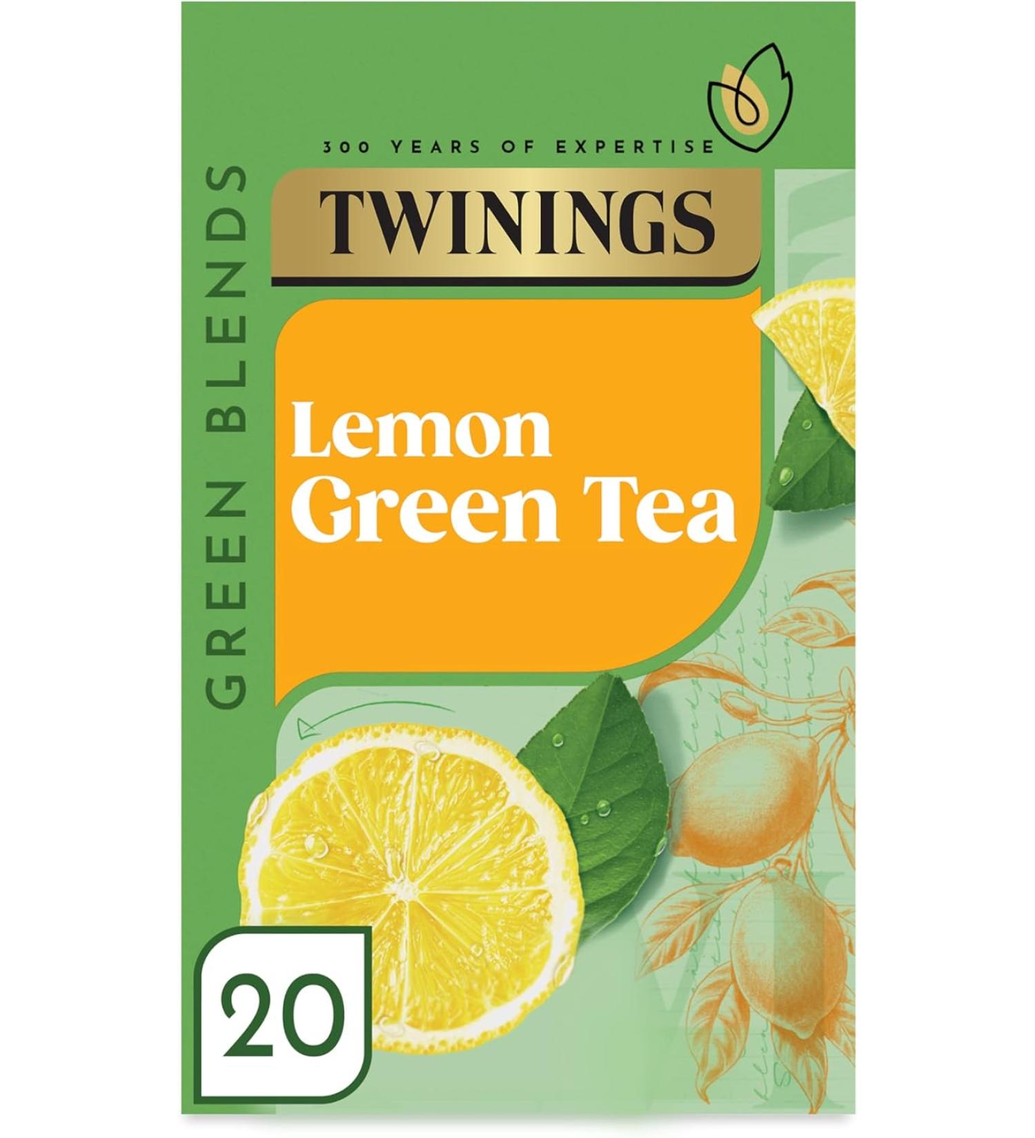 Twinings Lemon Green Tea - 20 Tea Bags, Pack of 20 Count - Refreshing Citrus Flavor - Buy Online on GoSupps.com