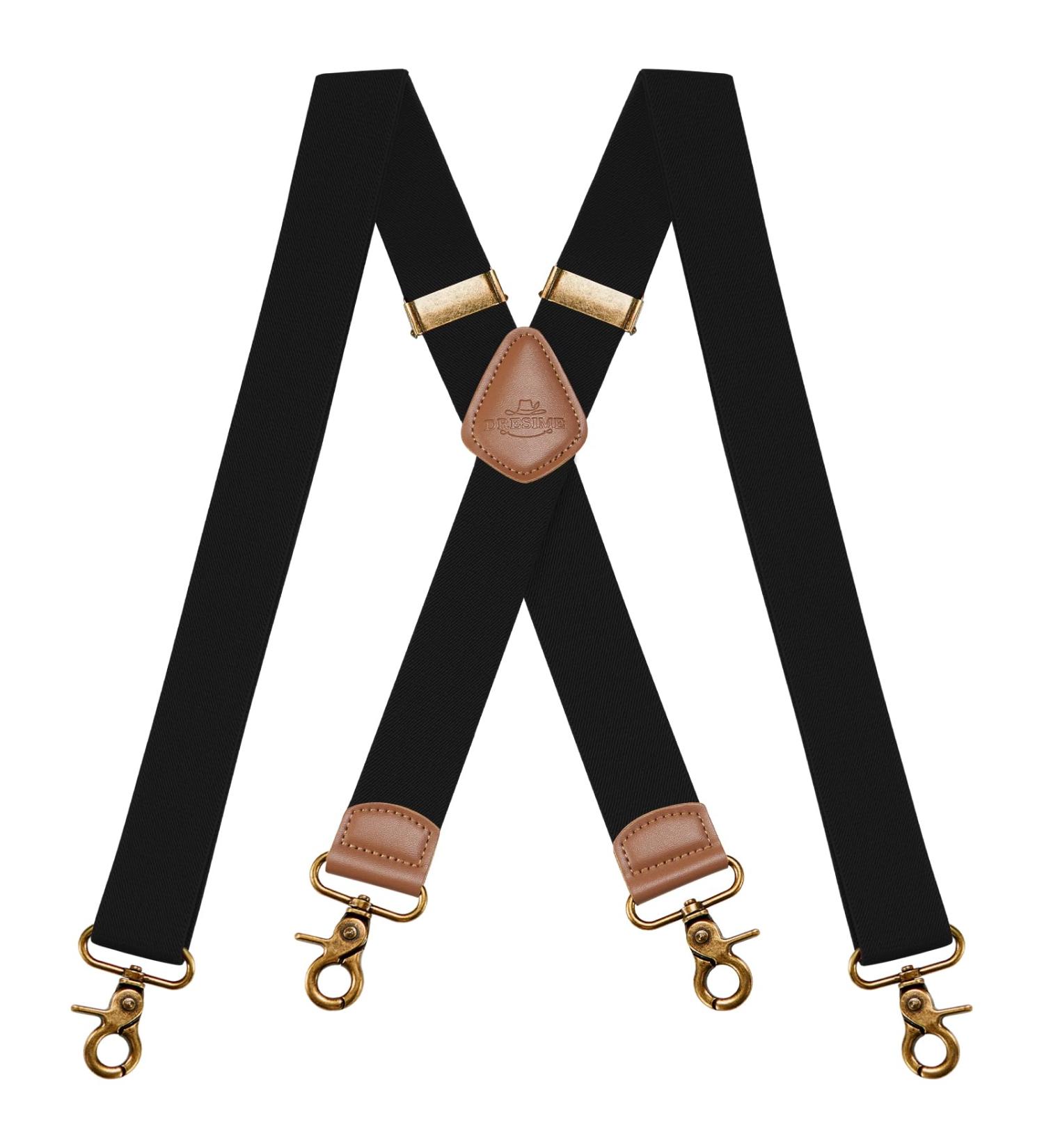 Dresime H str ger for Men & Women - 4 Strong Hook Clips Adjustable X-Form Elastic Braces for Work & Motorcycle Pants - Black - Buy Online on GoSupps.com