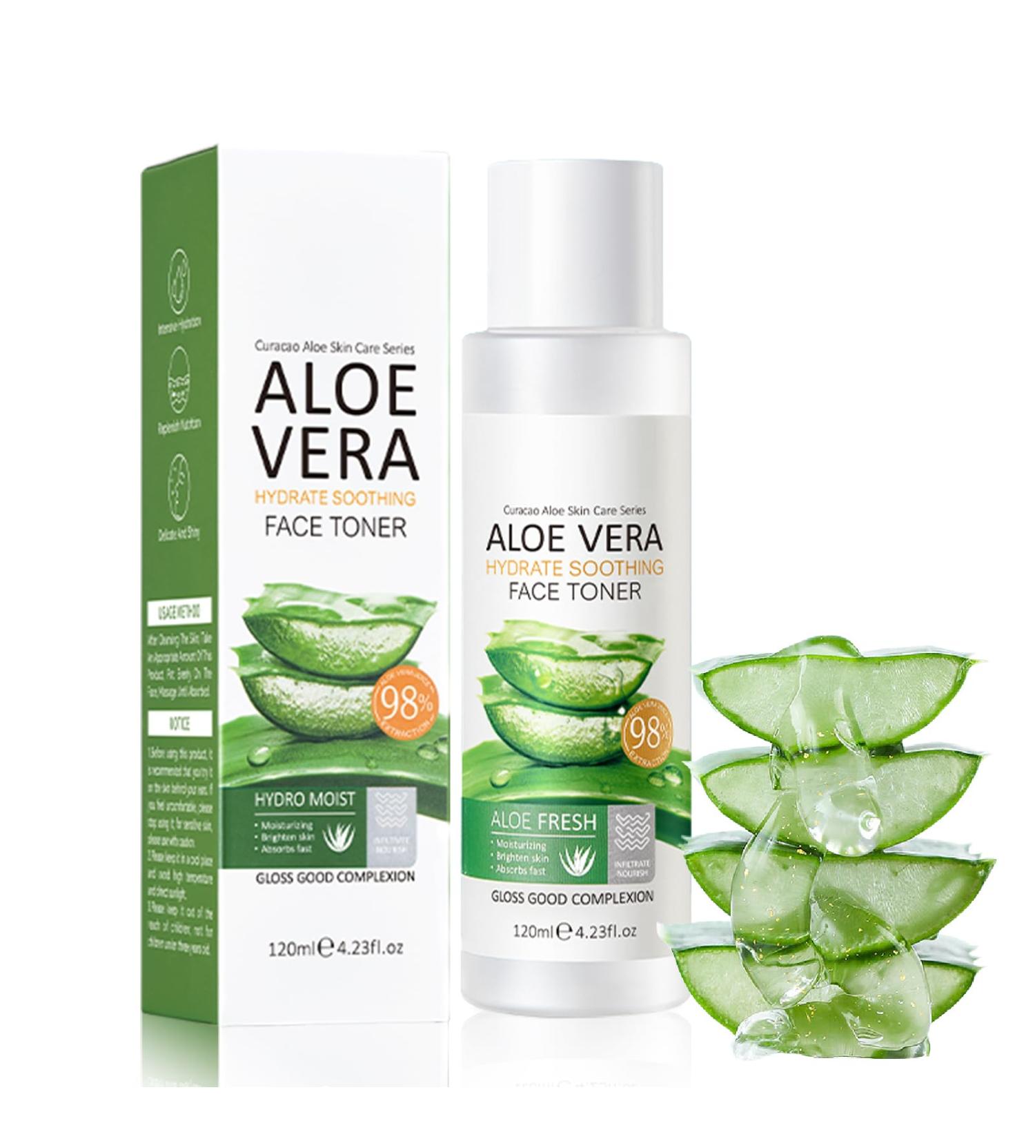 Face Toner 98% Aloe Vera Toner Face Moisturizer for Women Natural Aloe Vera Extract Korean Skincare for Deep Skin Hydration Promote Pore Minimizer&Exfoliating with Hyaluronic Acid Aloe Vera Gel - Buy Online on GoSupps.com