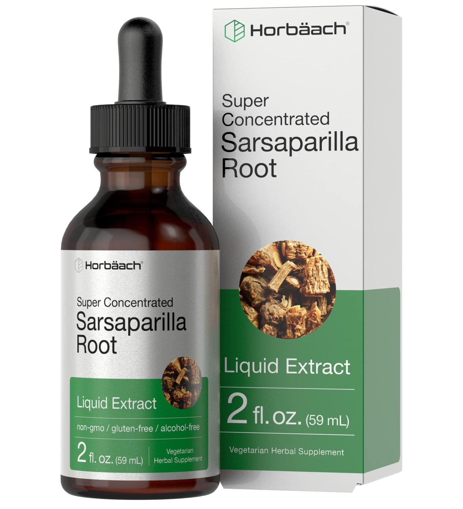 Sarsaparilla Root Liquid Extract - 2 fl oz | Alcohol-Free, Vegetarian, Non-GMO & Gluten-Free | Horbaach - Buy Online on GoSupps.com