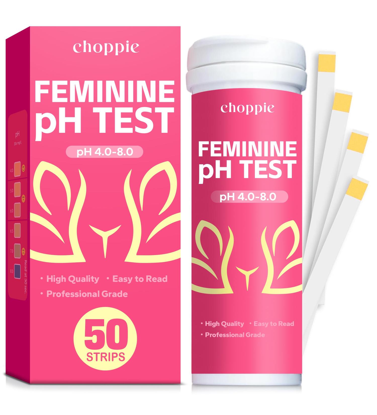Choppie Vaginal Health pH Test Strips - 50 Strips for Women | Monitor Feminine Health & Prevent Infections | Accurate pH Balance Test - Buy Online on GoSupps.com