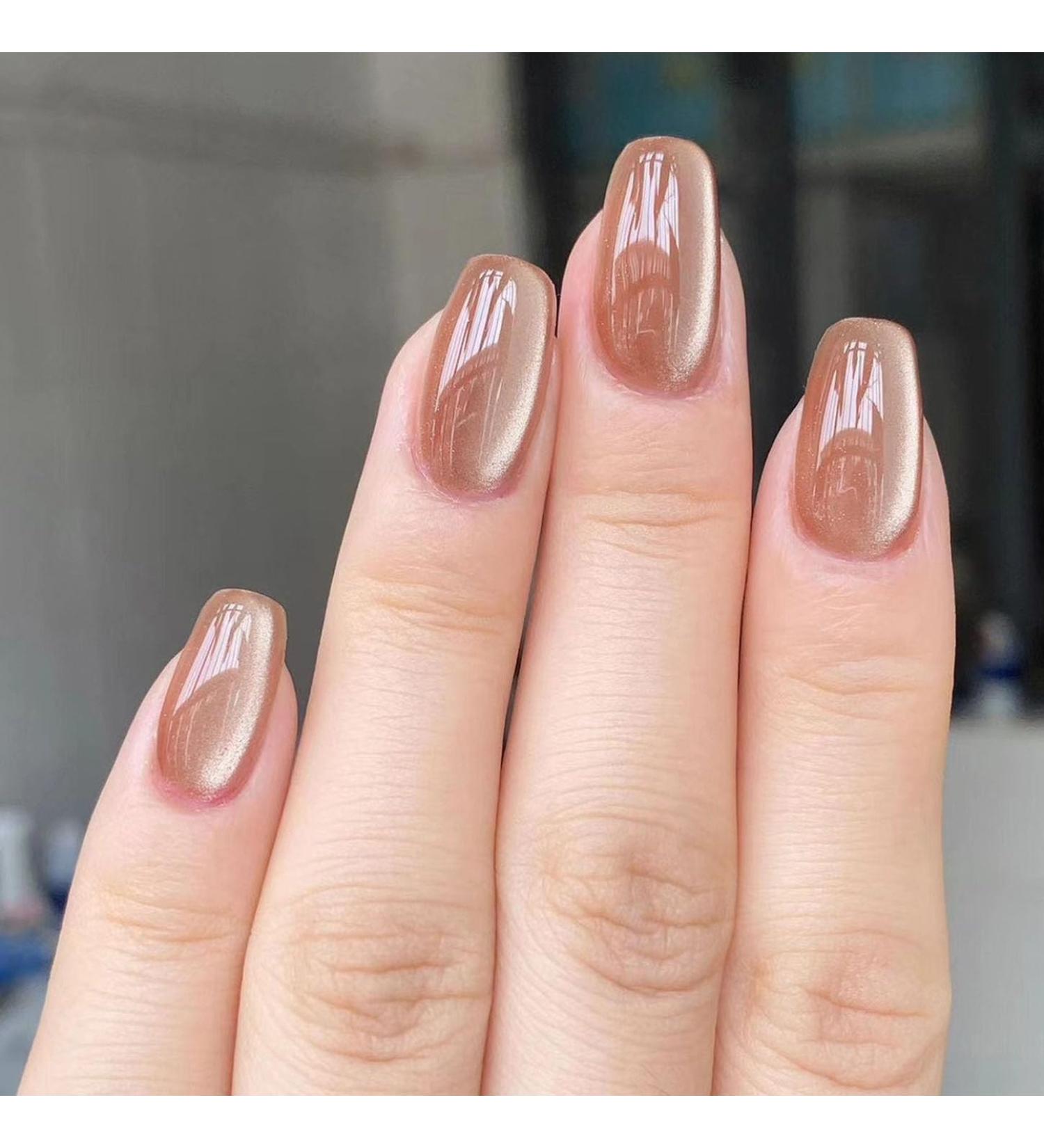 Cat-eye Press On Nails Kit | 24 Luxury Soft Gel Acrylic False Nails with Glue | Reusable Nail Set for Glamorous Manicure - Buy Online on GoSupps.com