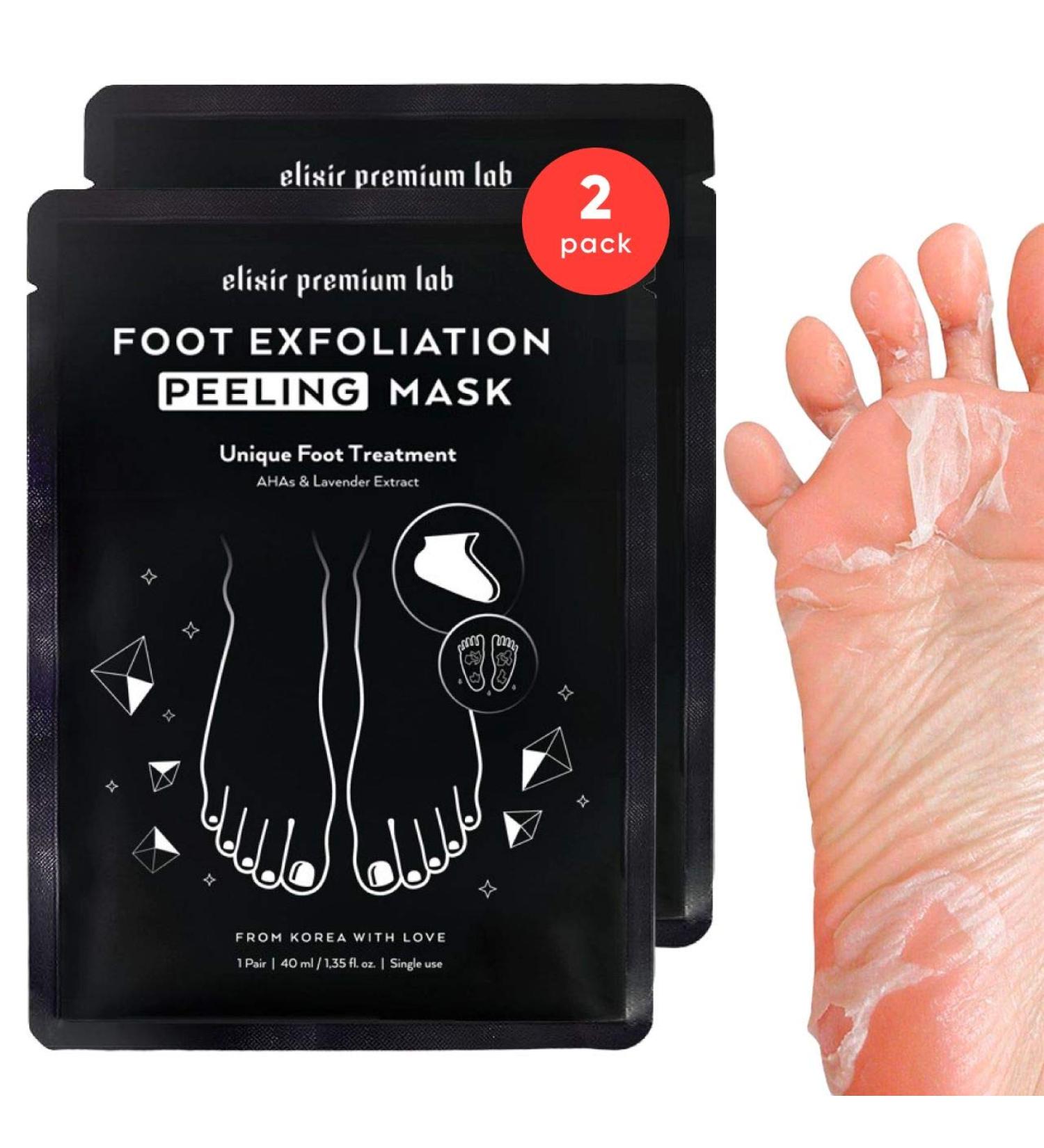 Exfoliating Peel Mask for Dry Hard Feet - Callus Remover - 2 Pack Large Size Socks - Foot Spa Treatment for Soft Healthy Feet - Buy Online on GoSupps.com