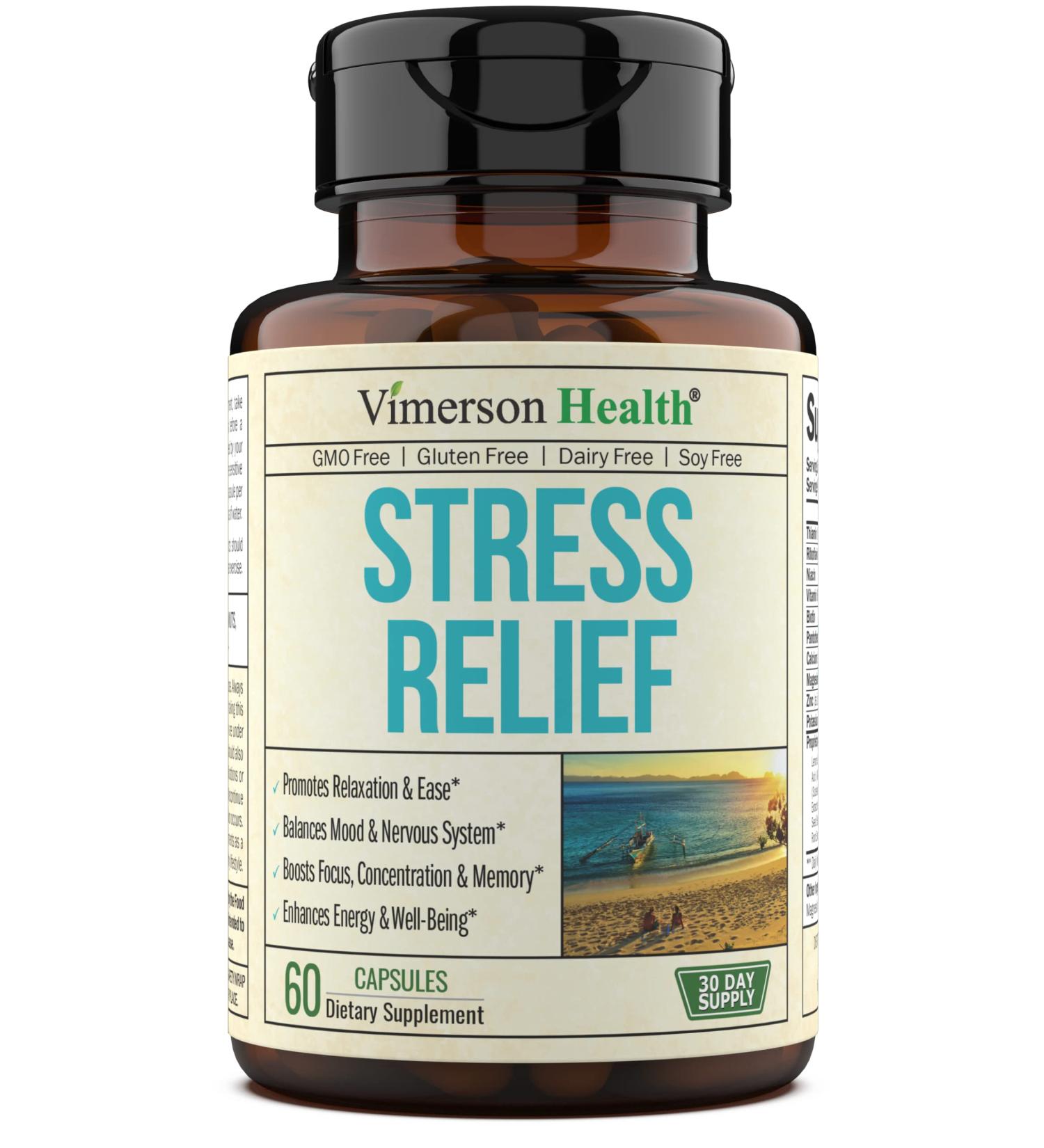 Mind Clarity & Relaxation with Ashwagandha, Vitamin B Complex, Calcium, Magnesium, Chamomile, Valerian, 5-HTP, GABA - Stress Relief & Mood Support - 60 Capsules - Buy Online on GoSupps.com