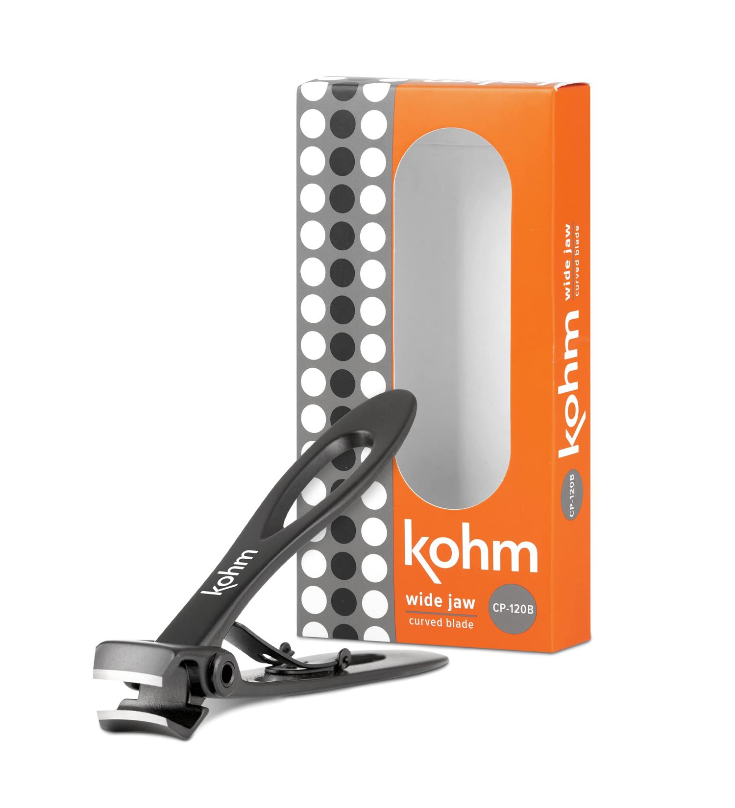 KOHM Heavy Duty Nail Clippers for Thick Nails - Professional Fingernail and Toenail Clippers for Men, Women & Seniors - Black Curved Design - Buy Online on GoSupps.com