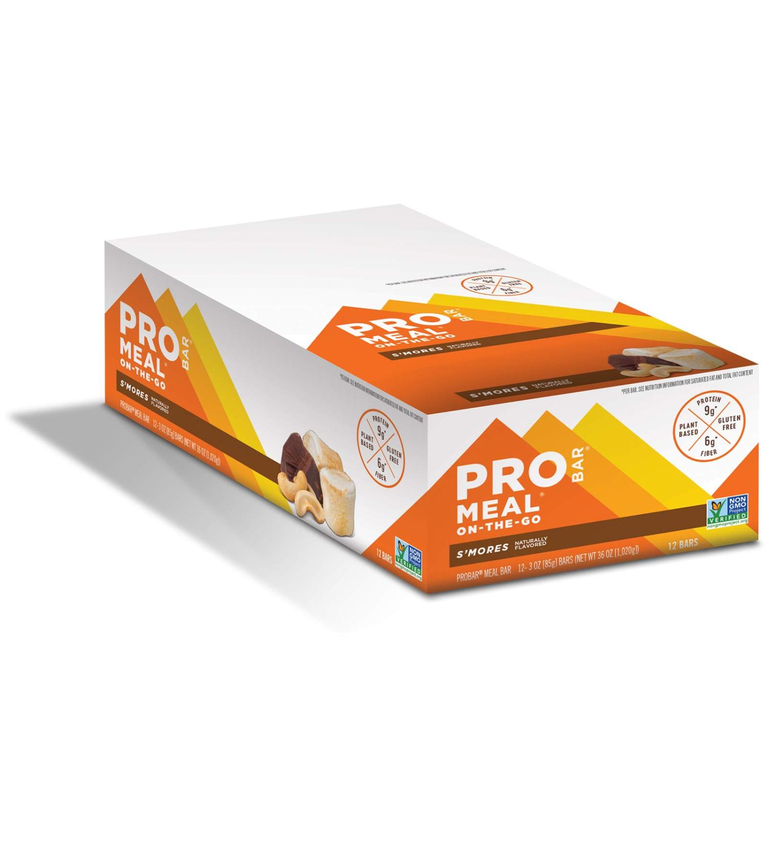 PROBAR Meal Bar S'Mores - Non-GMO, Gluten-Free, Plant-Based Whole Food Ingredients - Natural Energy - 12 Count Pack - Buy Online on GoSupps.com