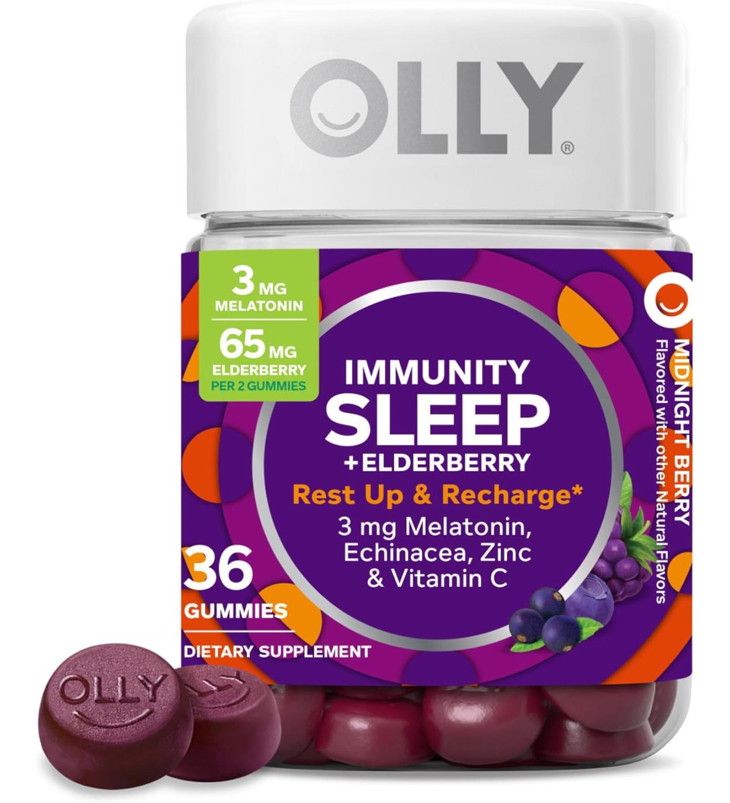 OLLY Immunity Sleep Gummies â€“ Immune Support & 3mg Melatonin â€“ 36 Berry Chewables - Buy Online on GoSupps.com
