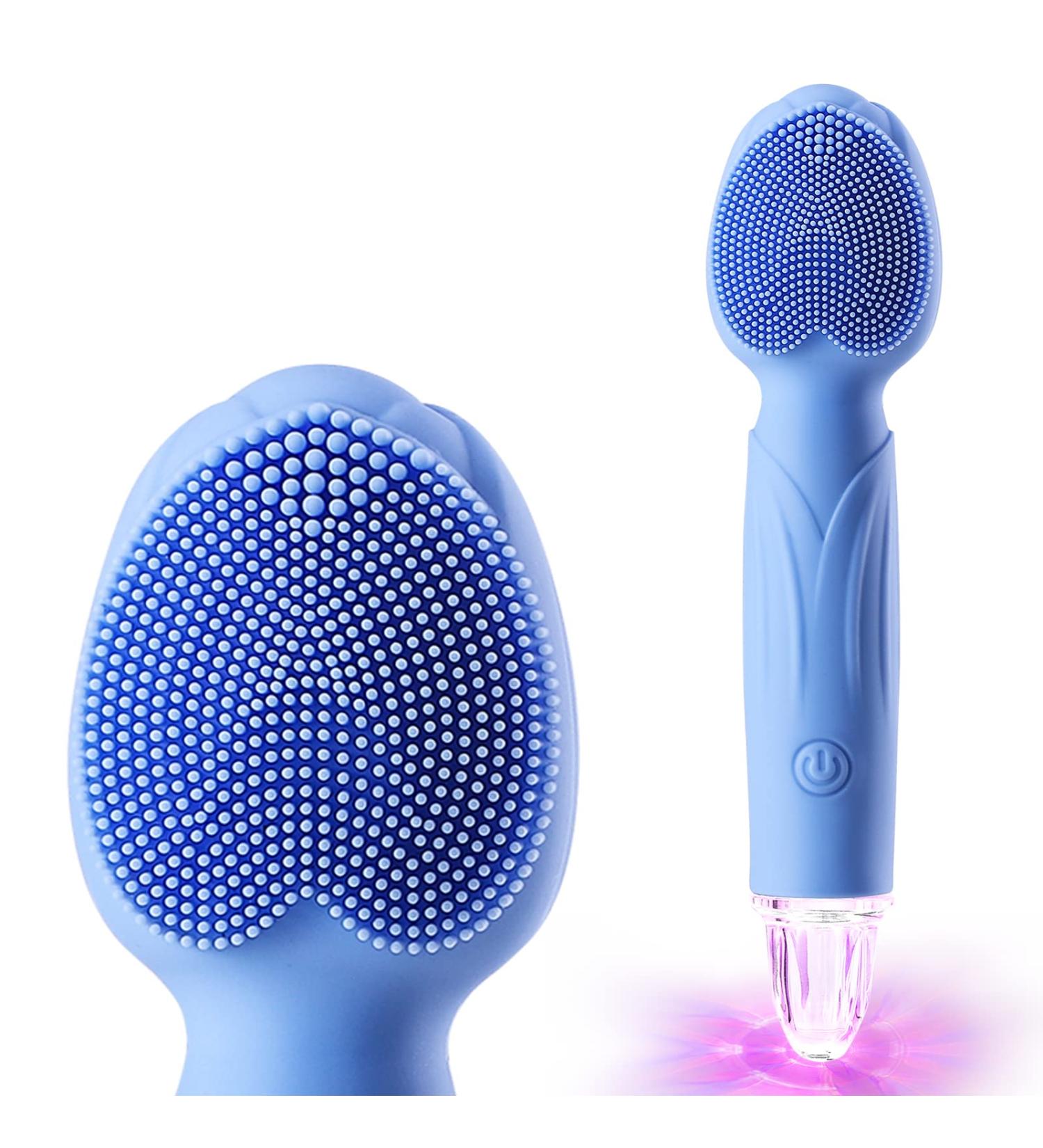 Sonic Facial Cleansing Brush - Rechargeable Electric Face Scrubber for Exfoliating and Cleansing - Waterproof Massager for Men & Women (Blue) - Buy Online on GoSupps.com
