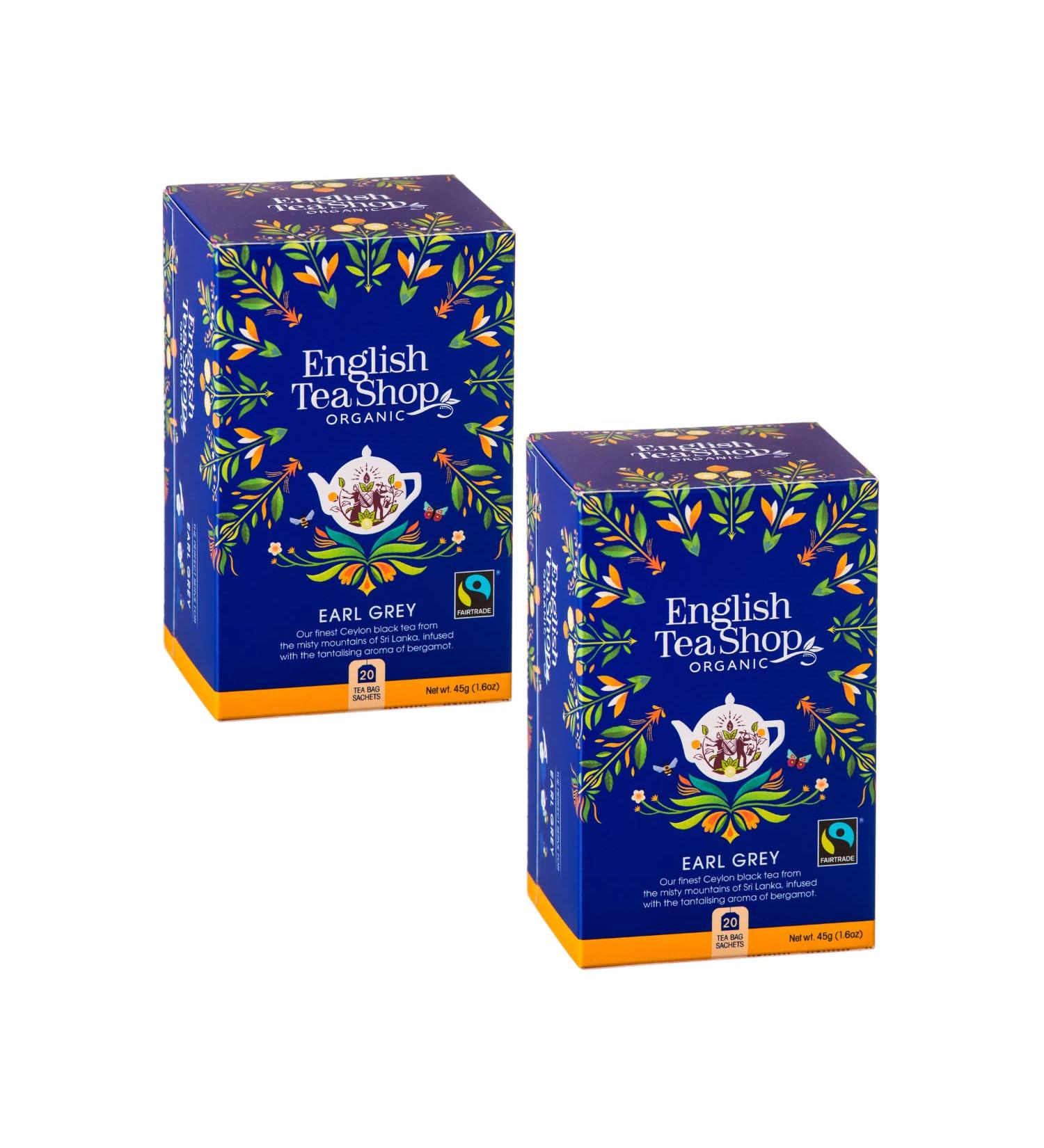  English Tea Shop English Tea Shop | Organic black tea and fair trade bergamot | Earl Grey Natural Bergamot Flavors - 2 x 20 Filters (80g) - Buy Online on GoSupps.com