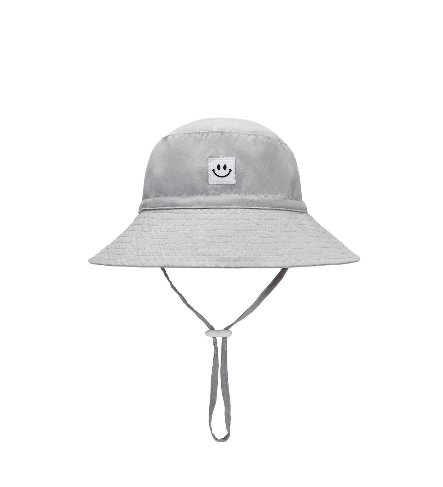 HSYZZY Baby Sun Hat | Toddler UPF 50+ Sun Protective Bucket Hat | Beach Cap for 9-18 Months Baby | Adjustable & Smile Face Design | Gray - Buy Online on GoSupps.com