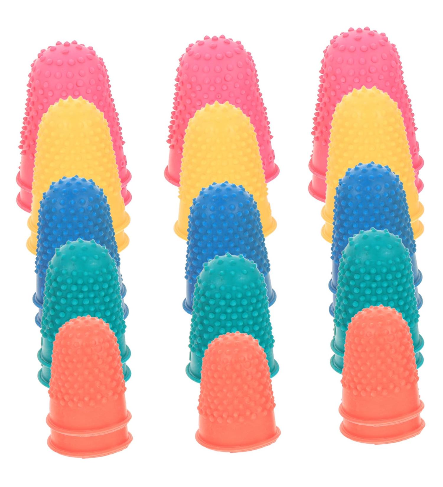 VILLCASE 125 Pcs Rubber Non-Slip Finger Cots & Finger Pads - Reusable Grips for Money Counting & Hot Glue - Assorted Colors 3.5x3CM - Buy Online on GoSupps.com