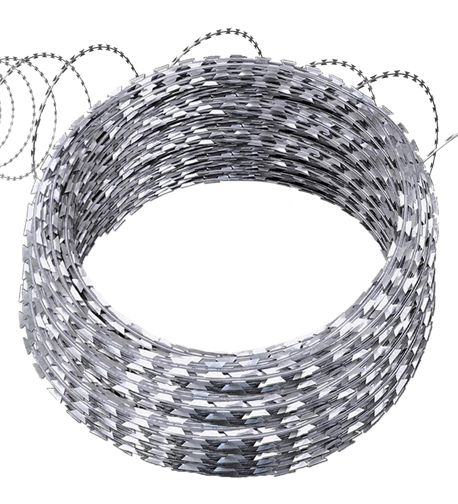 QVQE Shaving Wire 125m 5 Coils of Galvanized Razor Wire for Fencing | Durable and Secure 410ft Shaving Strap - Buy Online on GoSupps.com