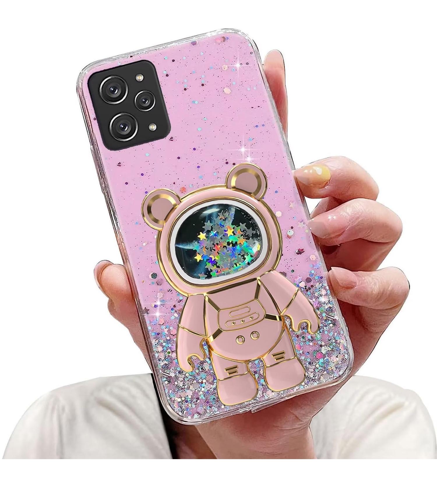 Tivenfezk Nadoli Xiaomi Redmi 12 Soft Silicone Case - Glitter Astronaut Stand Shell - Transparent Protective Cover - Bling Caricature Design - Buy Online on GoSupps.com