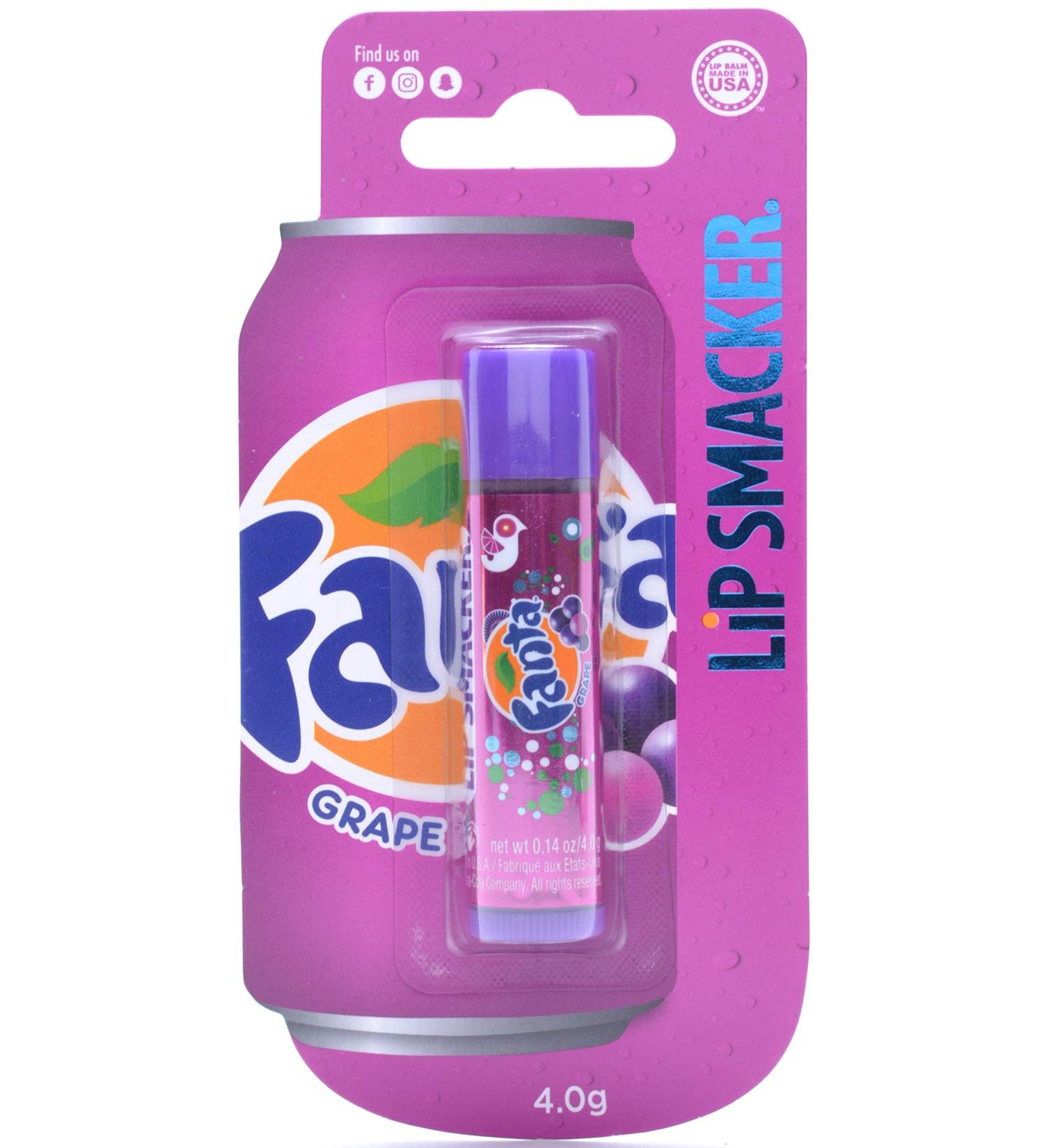 Lip Smacker - Coca -Cola Collection - Lip balm for children with Fanta Traube taste - Fanta Traube taste - sweet gift for your friends - Single Lipbalm Grape Fanta 1 piece (1 Pack)
