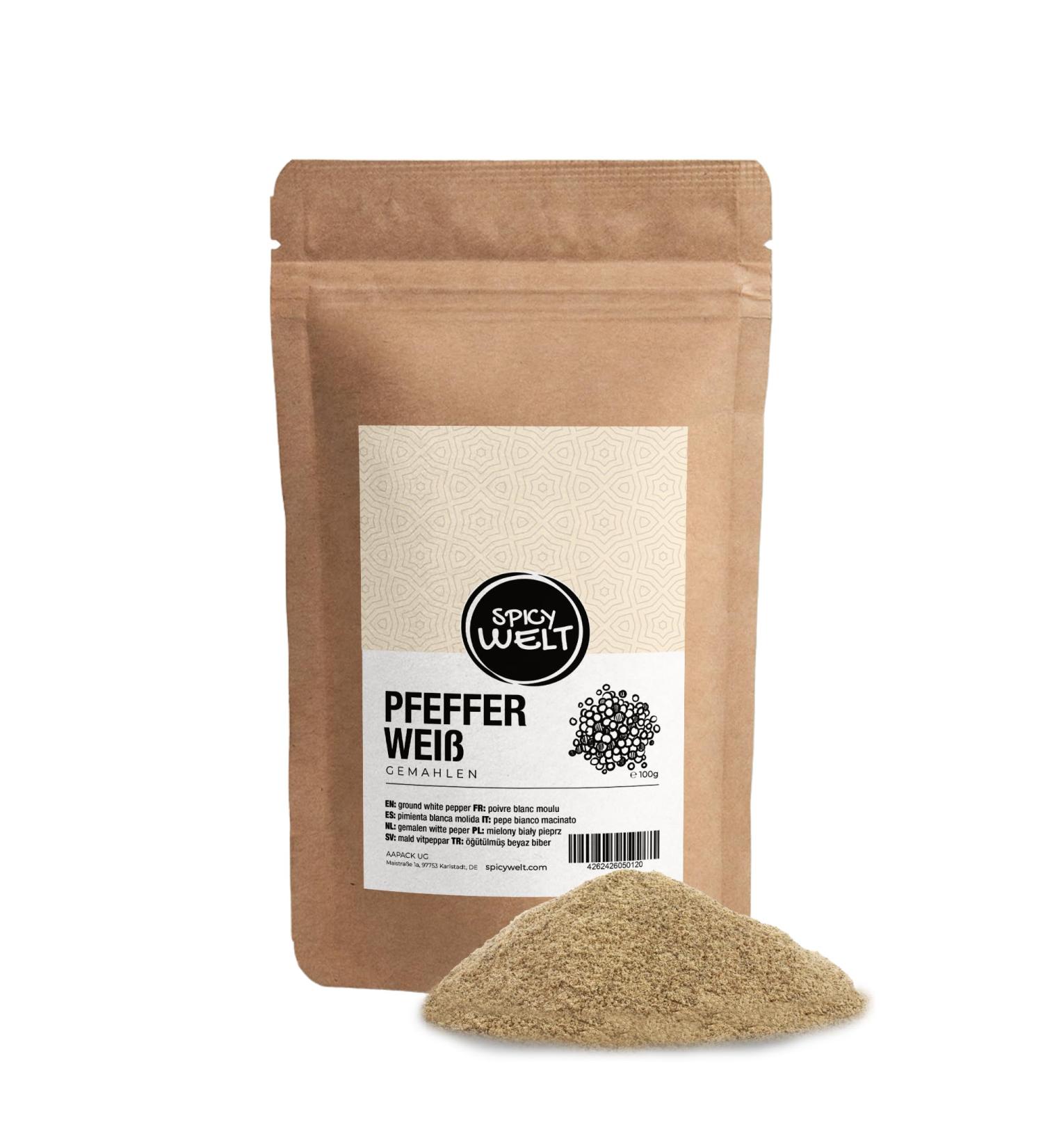 Spicy Welt Poivre Blanc Moulu (100g) Poivre Blanc en Poudre Fine | Id al B chamel Poisson Pur e & Sauce Cr me | Saveur Subtile & Piquant Discret | 100% Naturel Sans Additifs 100 g (Lot de 1) - Buy Online on GoSupps.com