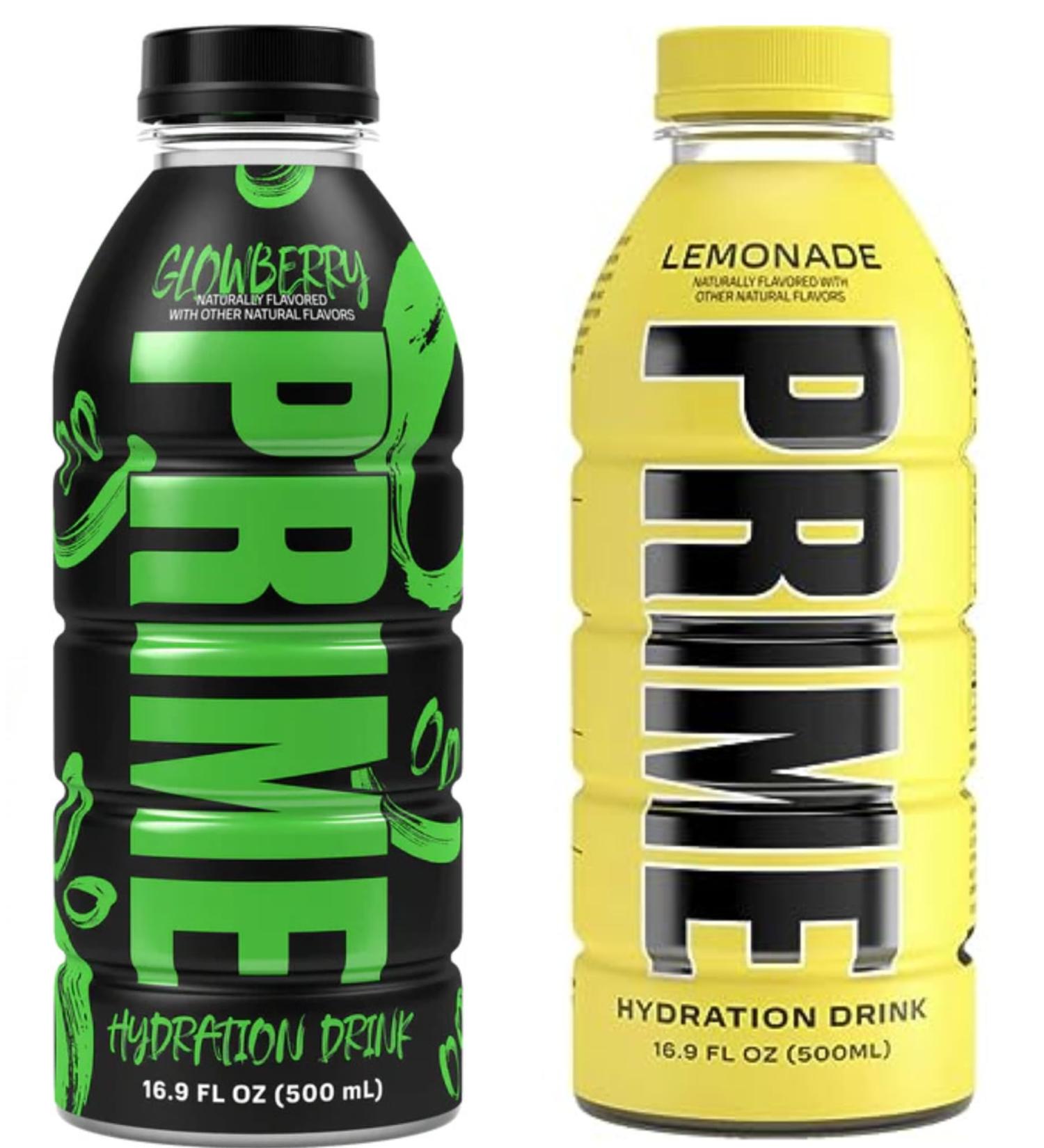PRIME Hydration Sports Drink by Logan Paul & KSI - Glowberry + Lemonade - 500ml Bottle - Buy Online on GoSupps.com