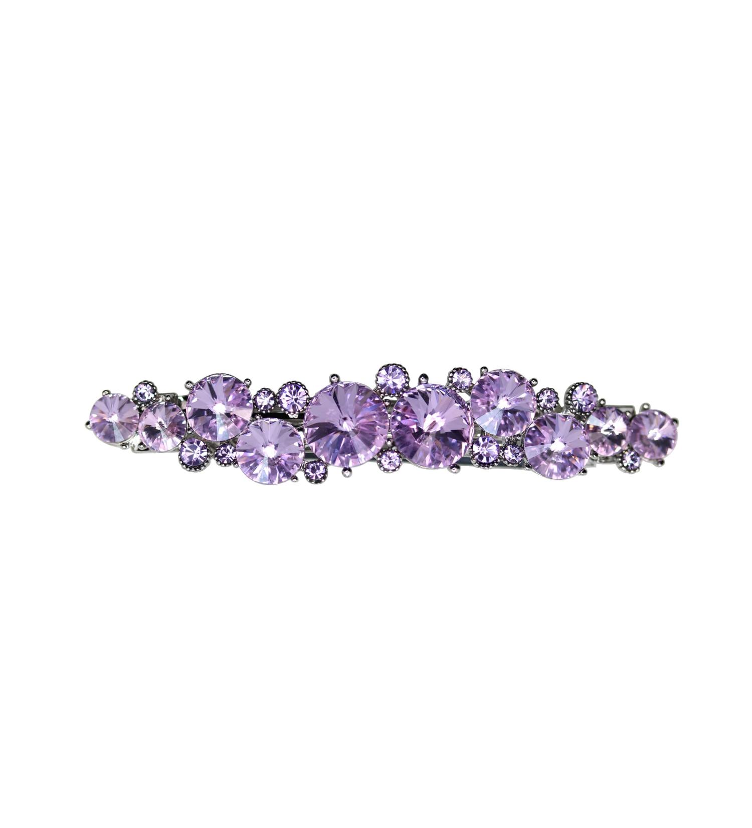 Faship Violet Purple Swarovski Crystal Small Hair Barrette Clip - Buy Online on GoSupps.com