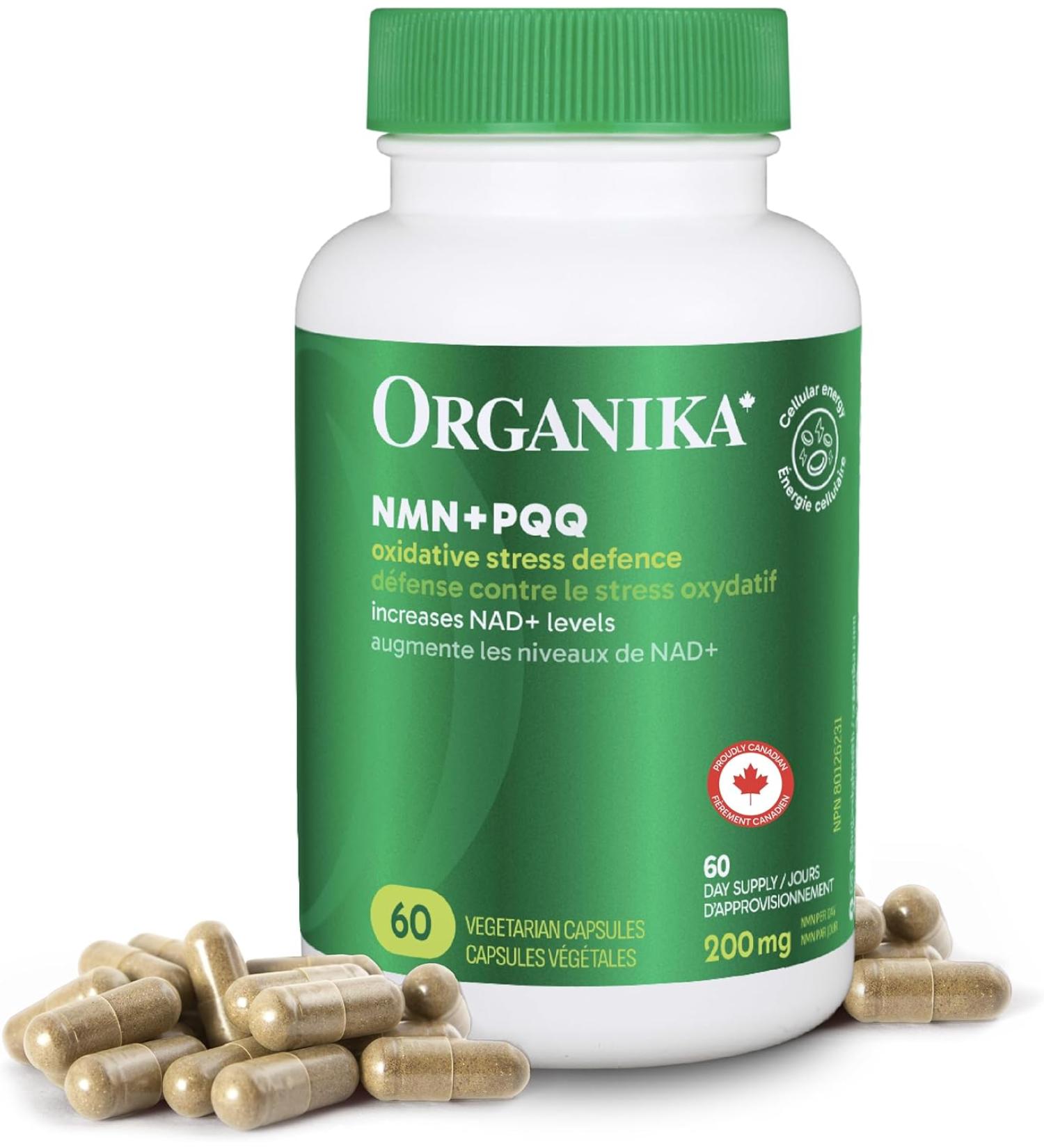 Organika NMN + PQQ- Anti-Aging Support Supplement Cellular Revitalization Energy Metabolism Cognitive Function- 60vcaps - Buy Online on GoSupps.com