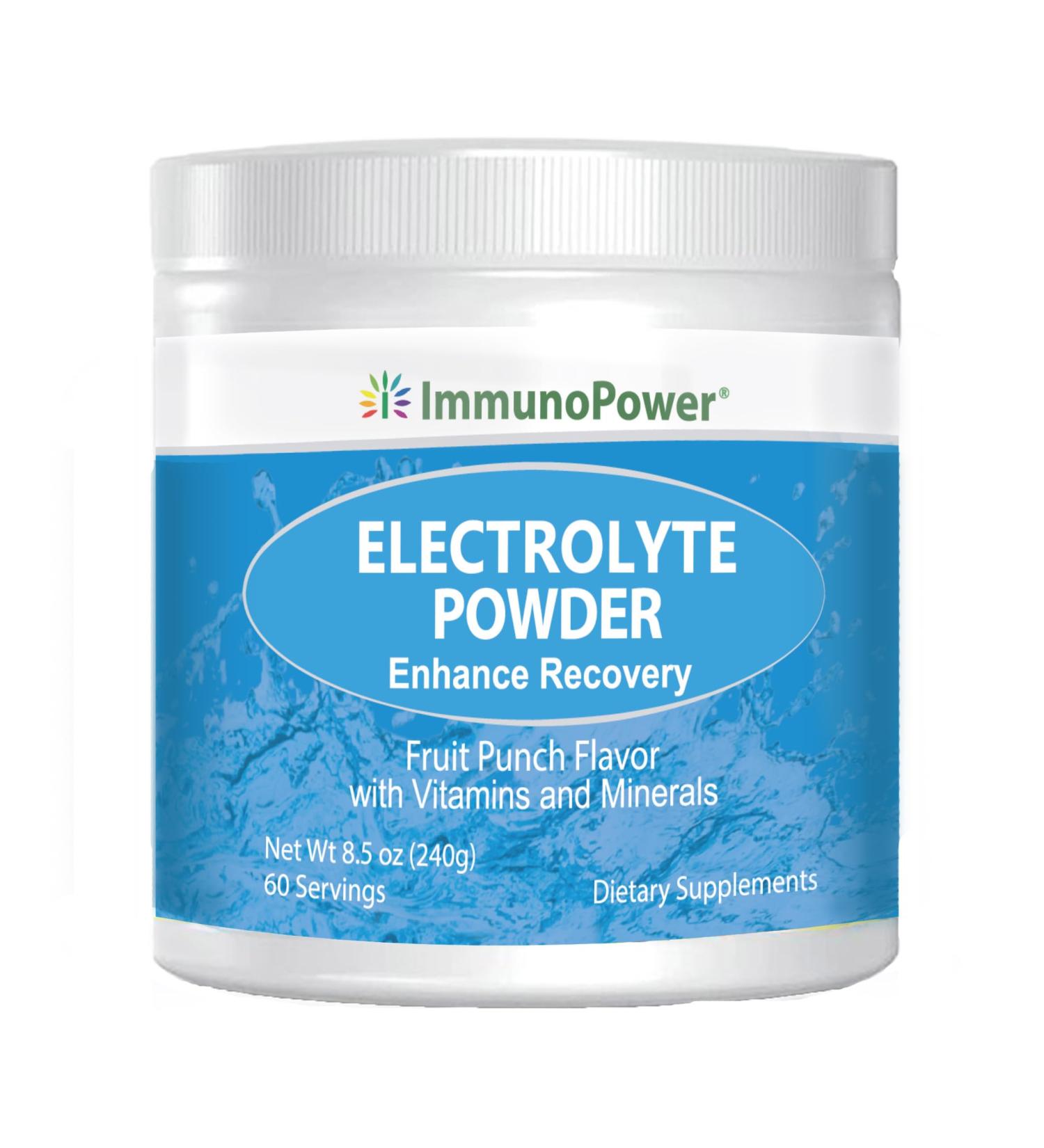 ImmunoPower Daily Electrolyte Powder Drink Mix Fruit Punch 60 Servings Hydration Powder with 6 Key Electrolytes Vitamins and Trace Minerals Keto Friendly Vegan Non-GMO and Sugar-Free - Buy Online on GoSupps.com