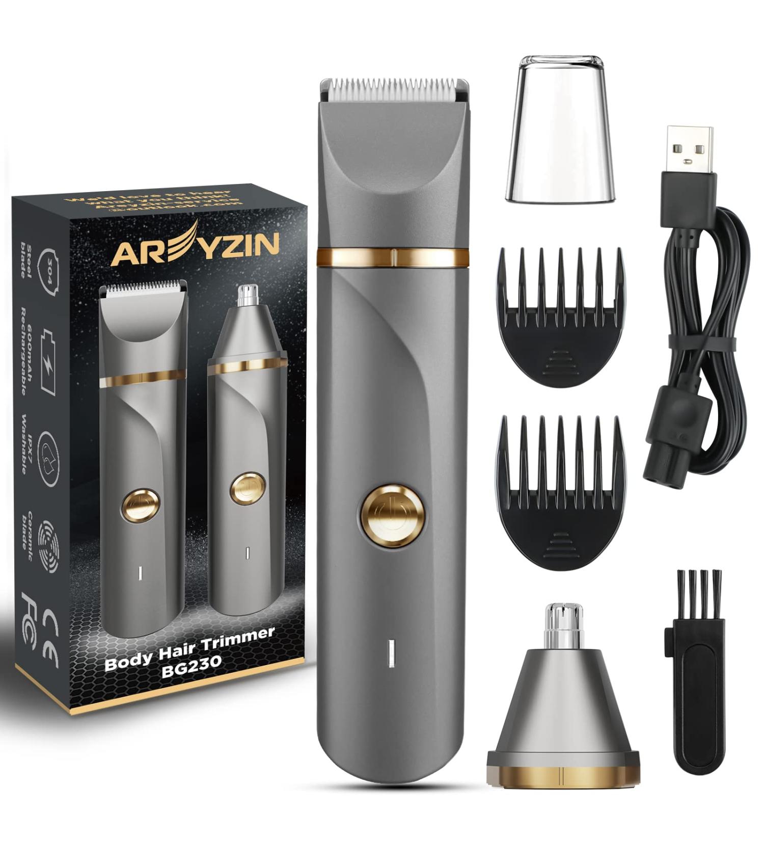 Electric Shaver Women's Intimate Area Electric Shaver for Arms Legs Forearms Electric Intimate Shaver for Women Interchangeable Snap-in Ceramic Blade IPX7 Washable Head Grey Gold - Buy Online on GoSupps.com
