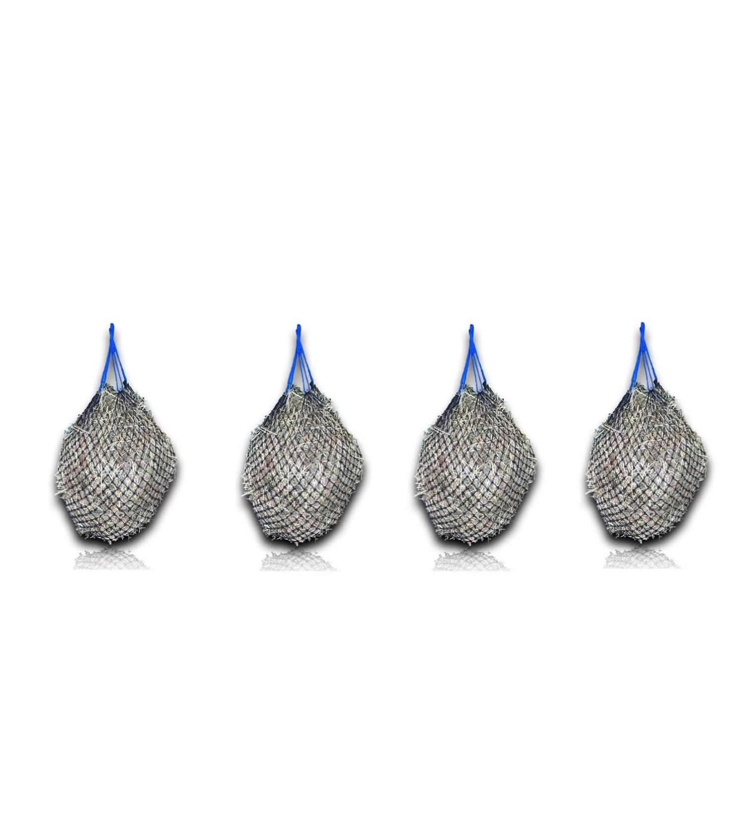 4x Heunetz Horses Feeding Nets - Extra Tightly Mesh for Improved Digestion | Includes 4 Free Carabiners | 4.5 kg Capacity | Dark Blue - Buy Online on GoSupps.com