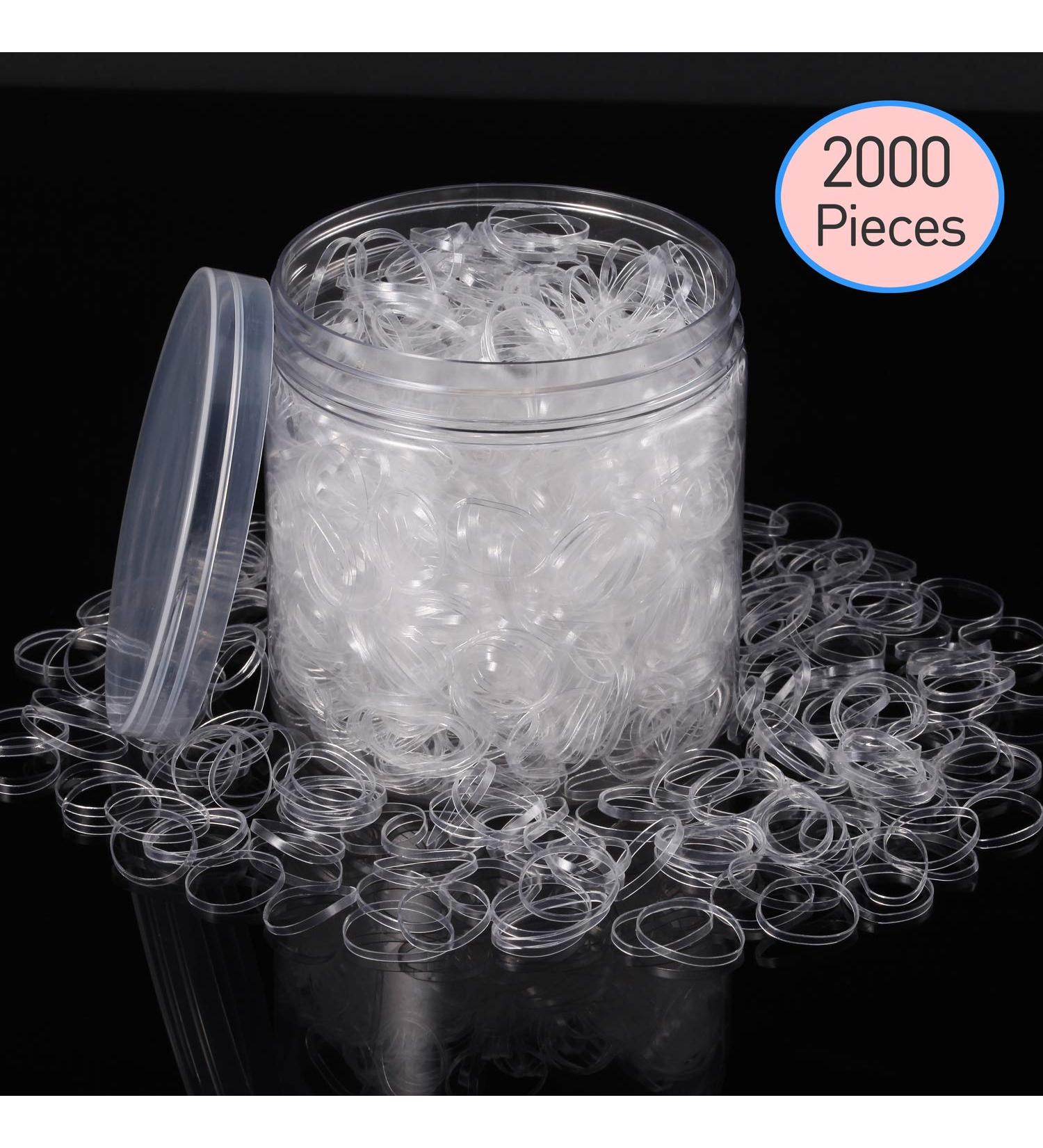 2000 Transparent Elastic Hair Ties - Durable Rubber Bands for Kids & Women | cwokwewei Hair Accessories in Box - Buy Online on GoSupps.com