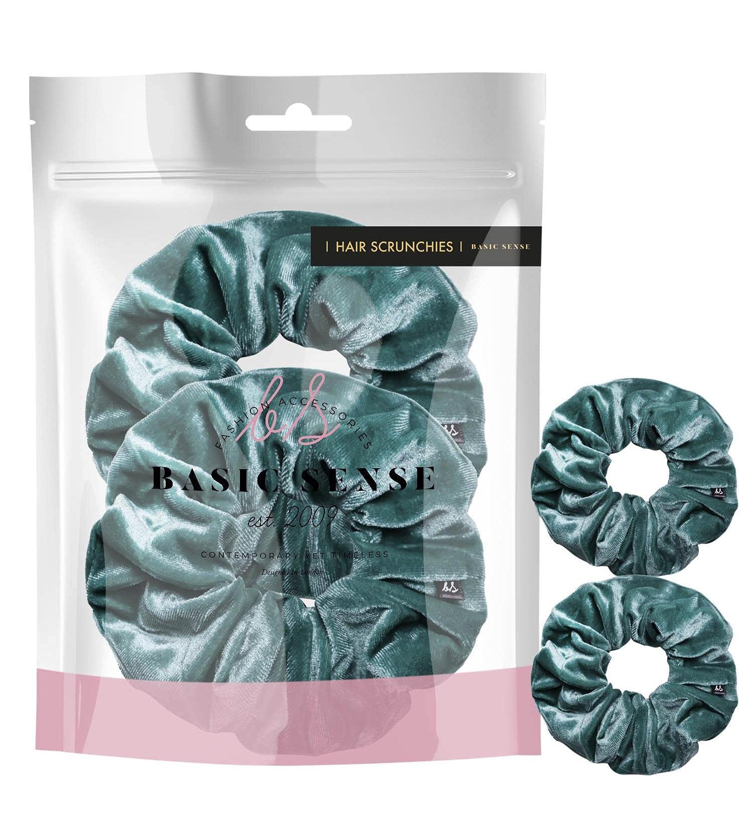 Emerald Green Velvet Hair Rubbers - Set of 2 | Stylish & Soft Hair Ties for All Hair Types - Buy Online on GoSupps.com