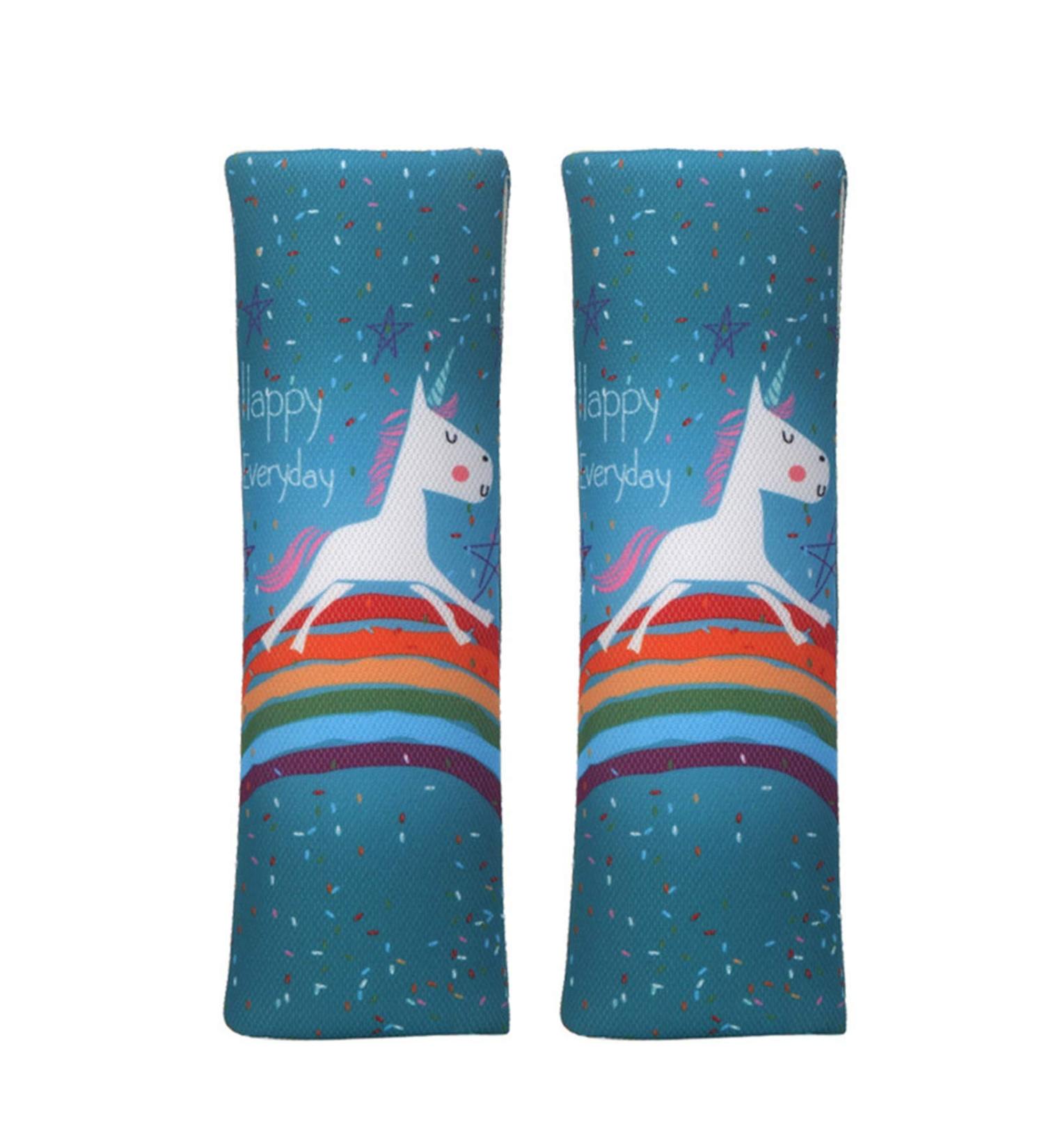 Car Seat Belt Pillow for Kids 2Pcs Unicorn Car Seat Belt Cover Pad Head and Neck Support (Unicorn Green) - Buy Online on GoSupps.com