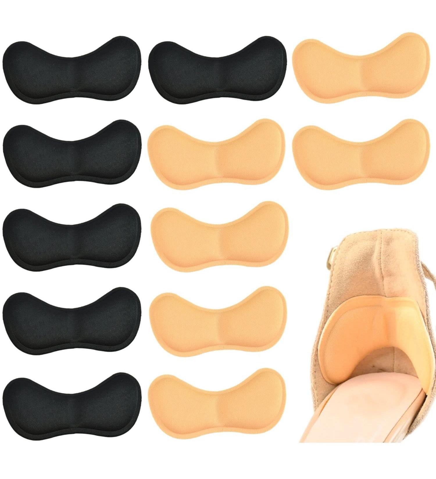 Buy Pkouvoo Heel Cushions - 6 Pairs Self-Adhesive Pads for Oversized Shoes | Foot Care Protectors in Black & Beige - Buy Online on GoSupps.com