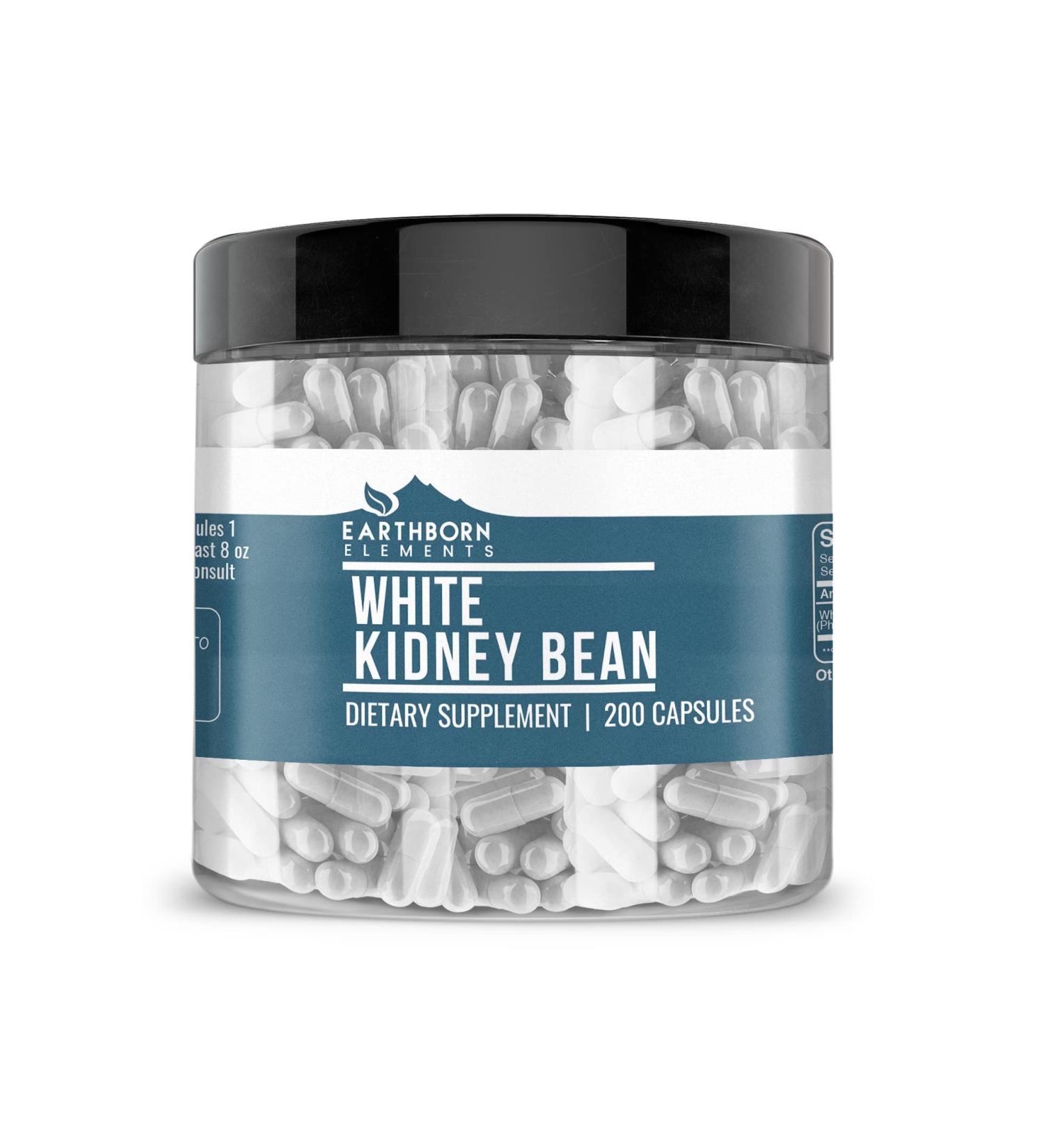 Earthborn Elements White Kidney Bean Extract 200 Capsules - Pure, Undiluted, No Additives - Buy Online on GoSupps.com