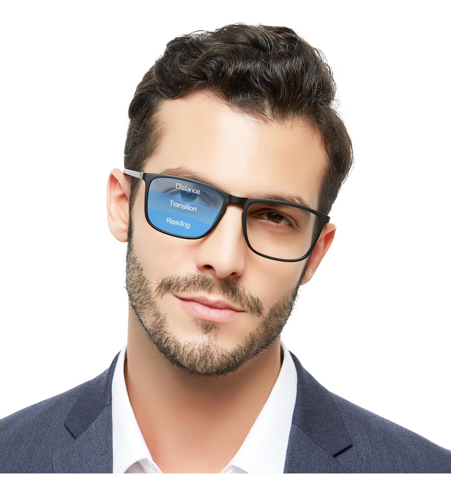 OCCI CHIARI Multifocus Progressive Reading Glasses for Men - Black | 1.0 to 3.5 Strengths - International Shipping Available - Buy Online on GoSupps.com